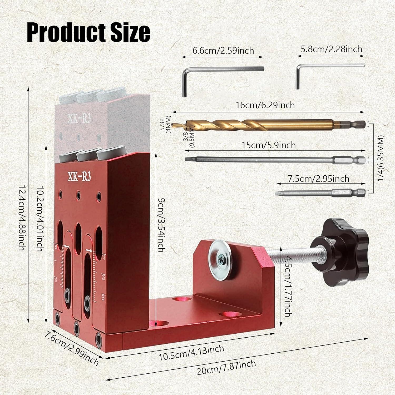 Kit Plantilla Agujeros Pocket Ajustable YGFRSTO 3 Guías 1.11kg