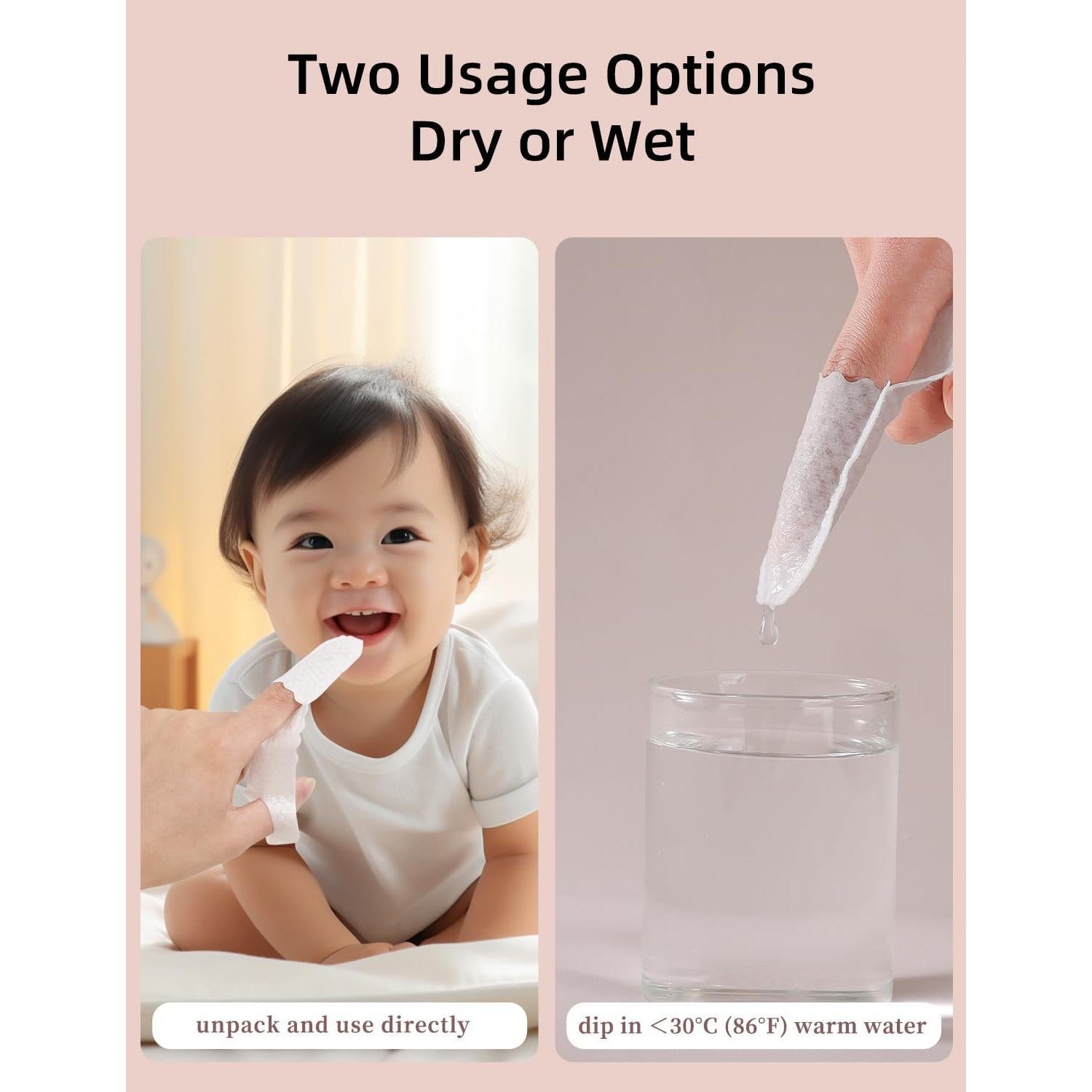 Cepillo de Dedo para Bebé Mokoala - 59 Toallitas Desechables