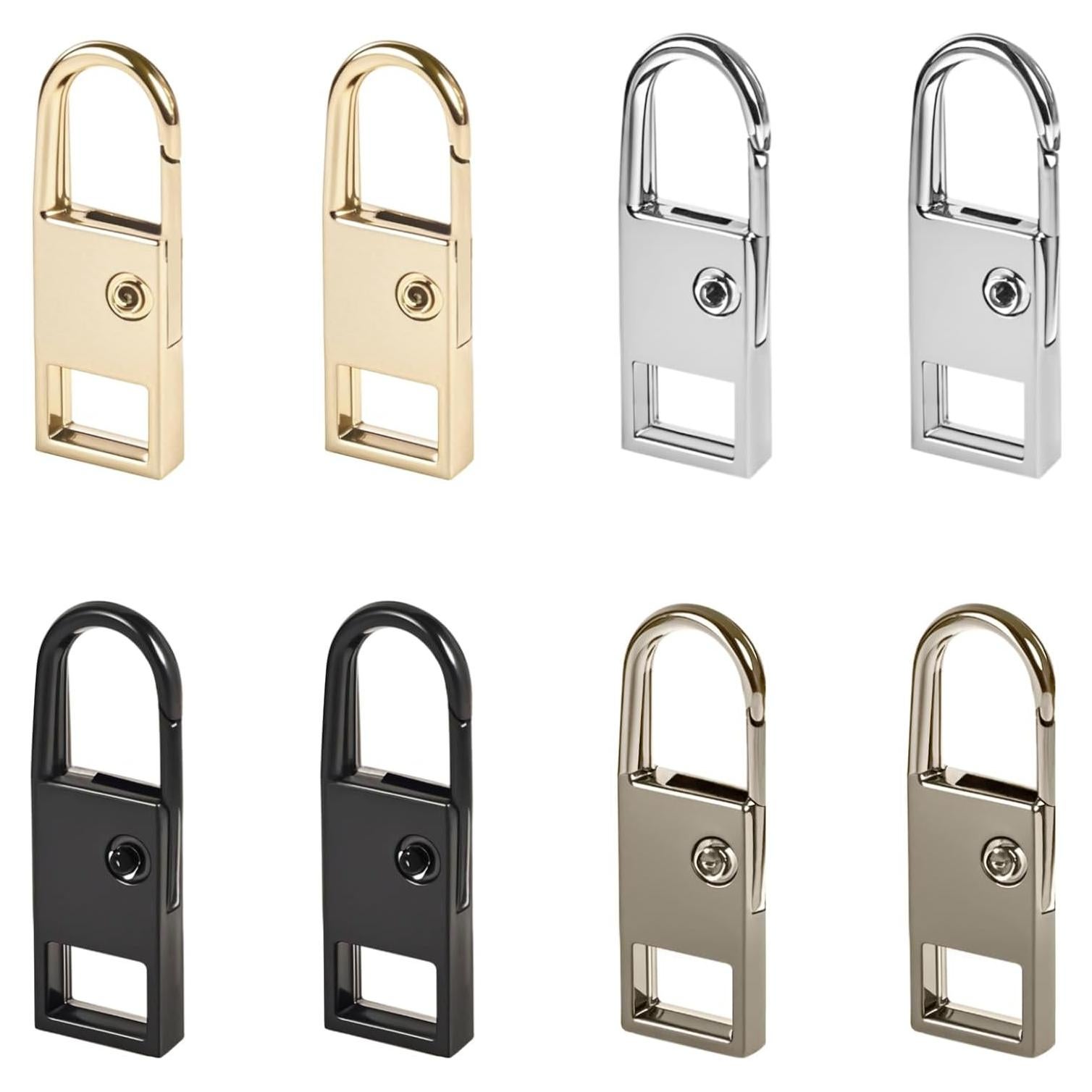 Tiradores de Cremallera BagHeiyy 8 Pcs Metal Gancho 36mm 30mm