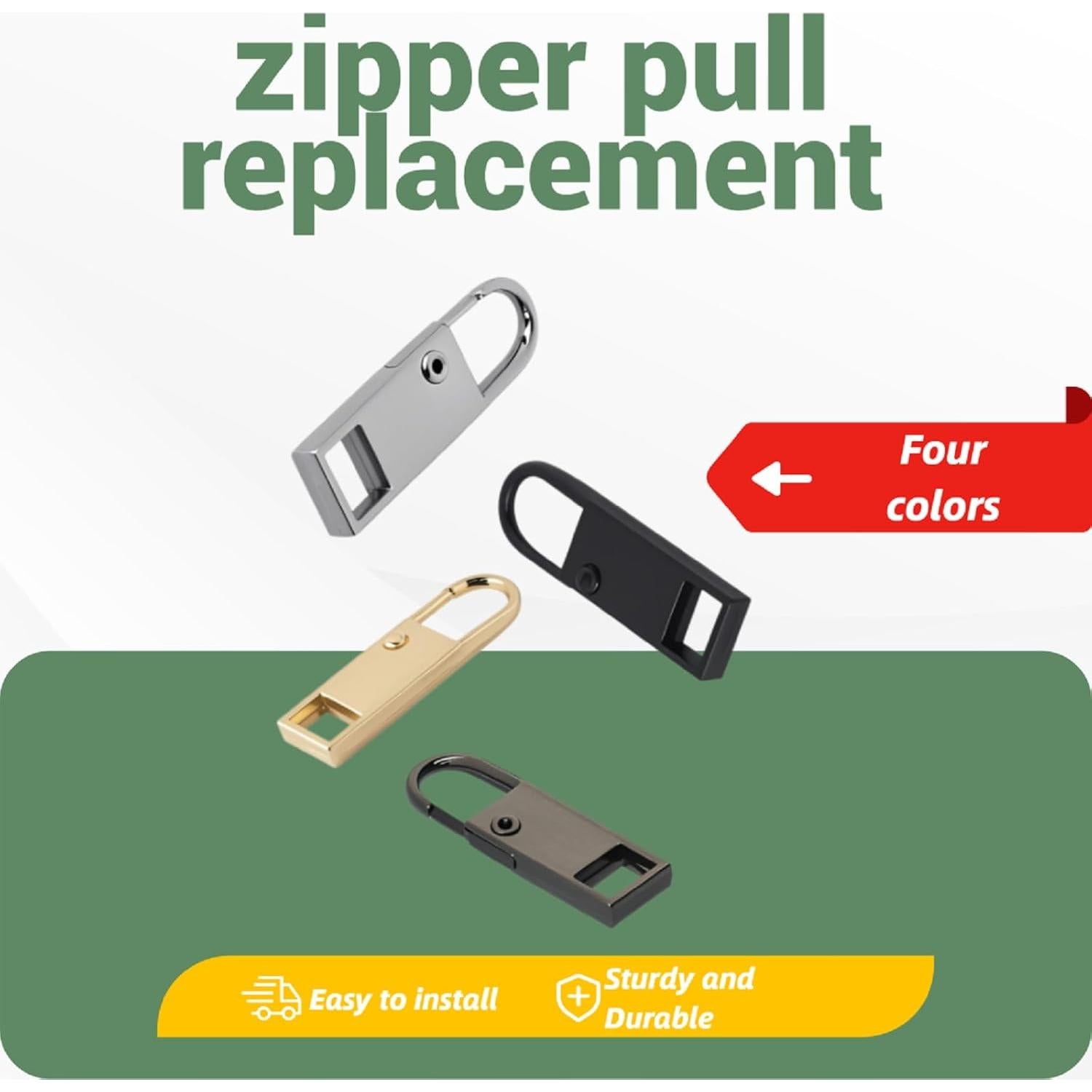 Tiradores de Cremallera BagHeiyy 8 Pcs Metal Gancho 36mm 30mm