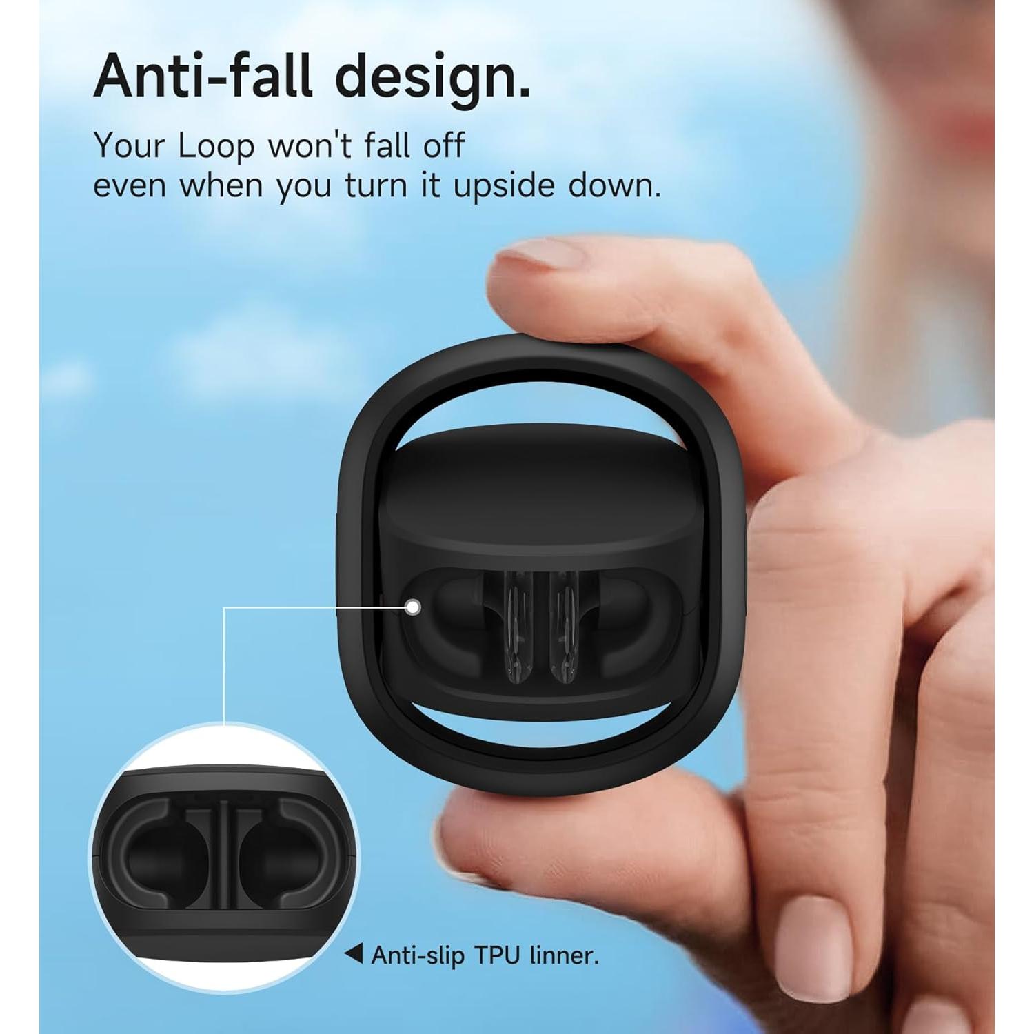 Funda SURITCH para tapones de oído Loop - Negro, portátil y organizador