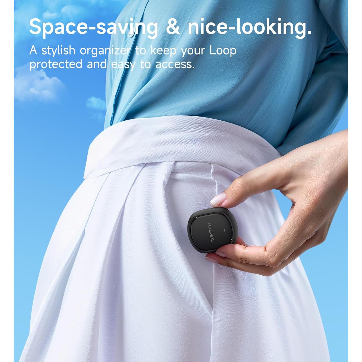 Funda SURITCH para tapones de oído Loop - Negro, portátil y organizador