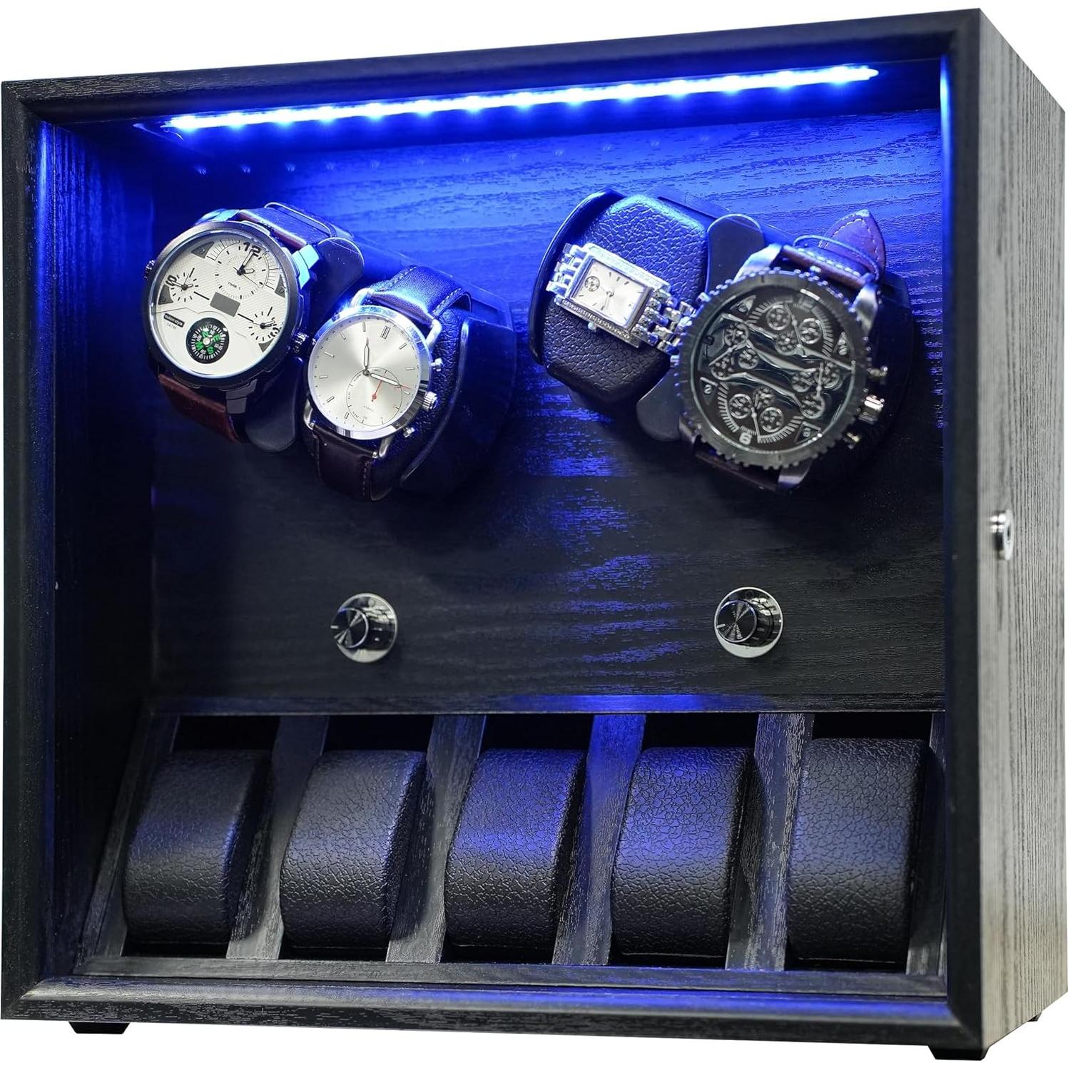 Winder de Reloj ORYX para 4 Relojes Automáticos con Luz LED