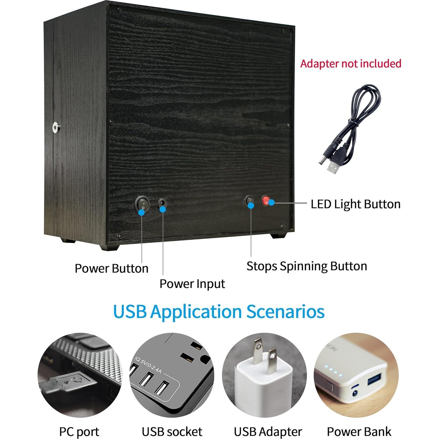 Winder de Reloj ORYX para 4 Relojes Automáticos con Luz LED