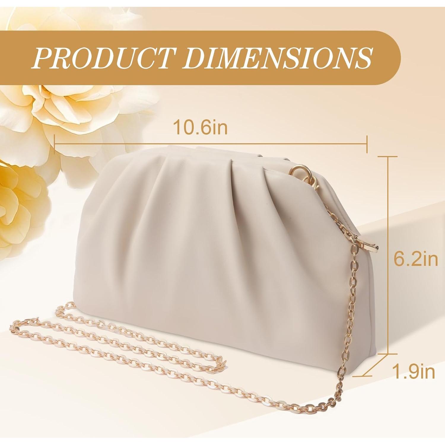 Bolso de mano lovyoCoCo para mujeres, clutch elegante beige