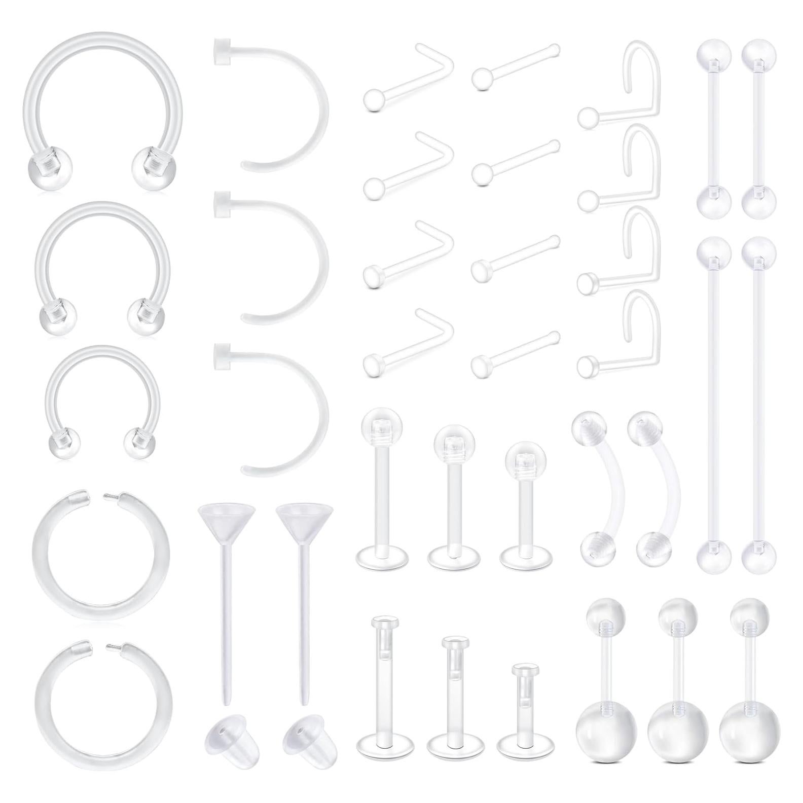 37PCS Retenedores de Piercing Transparentes NIUSIMAN - Bioflex