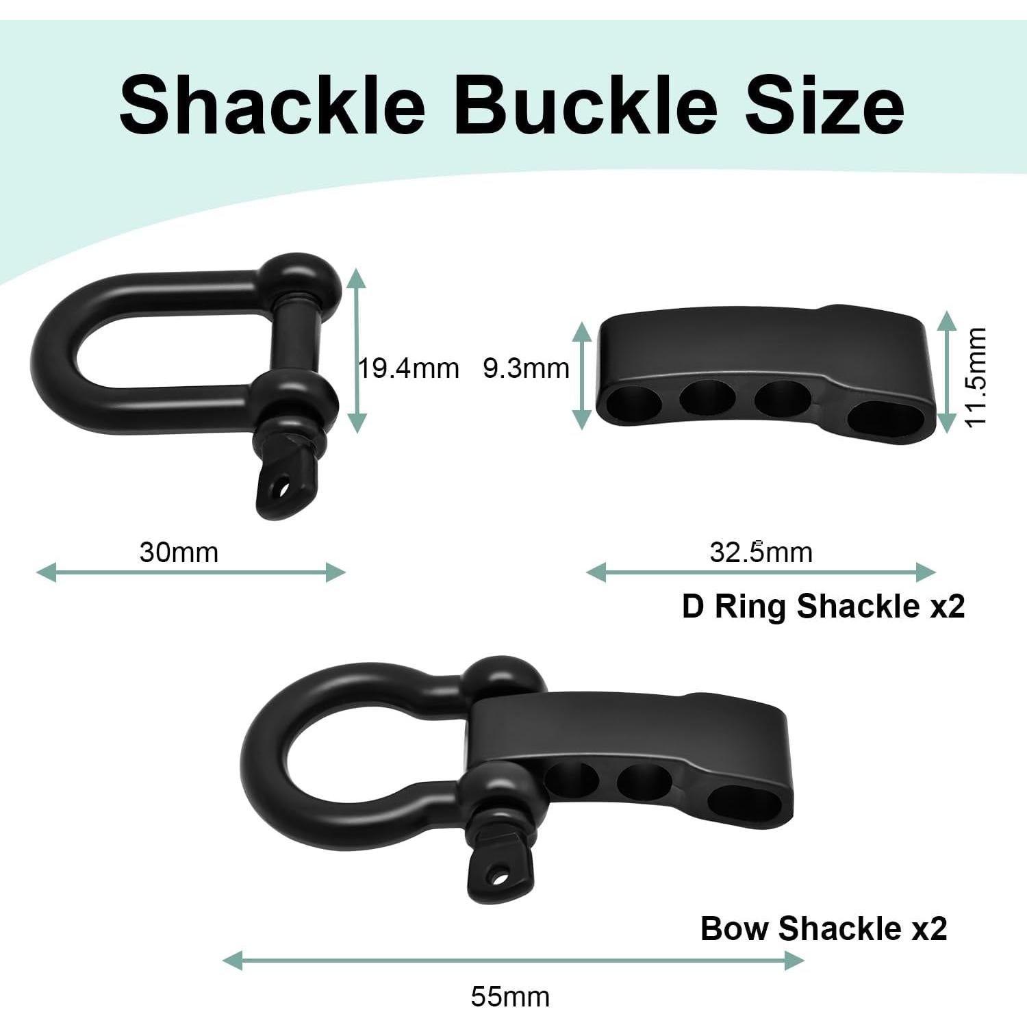 4 Piezas de Hebilla de Eslinga de Paracord CooBigo Ajustable