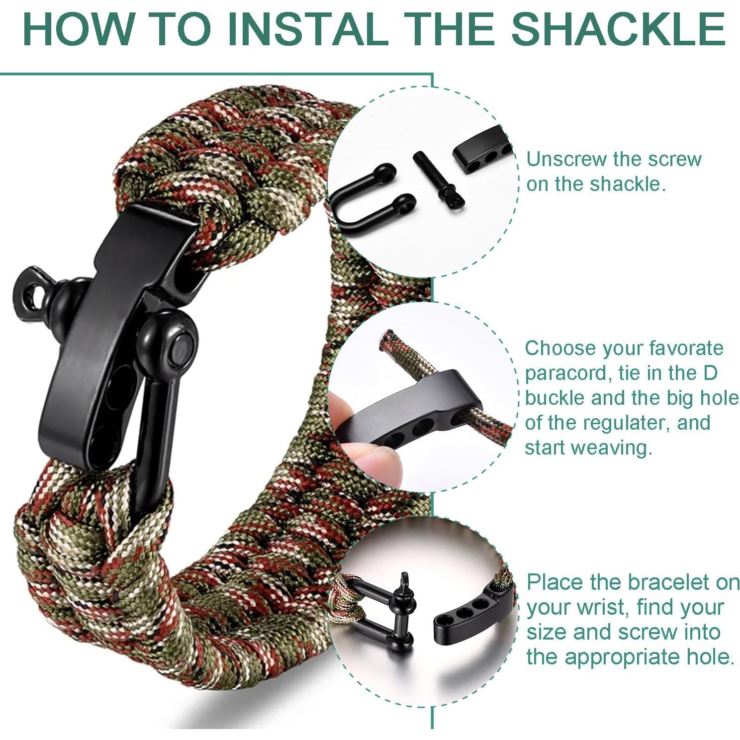 4 Piezas de Hebilla de Eslinga de Paracord CooBigo Ajustable
