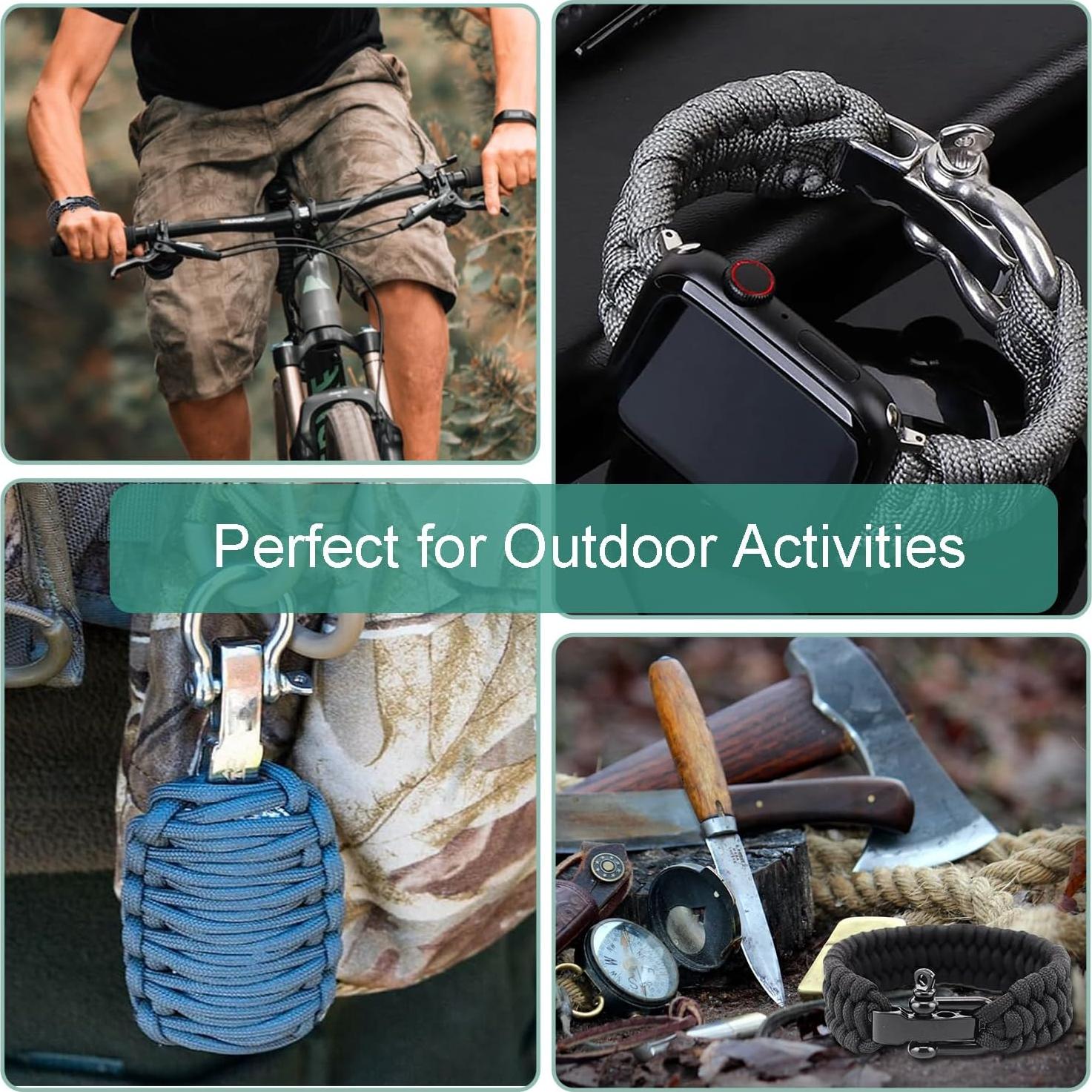 4 Piezas de Hebilla de Eslinga de Paracord CooBigo Ajustable