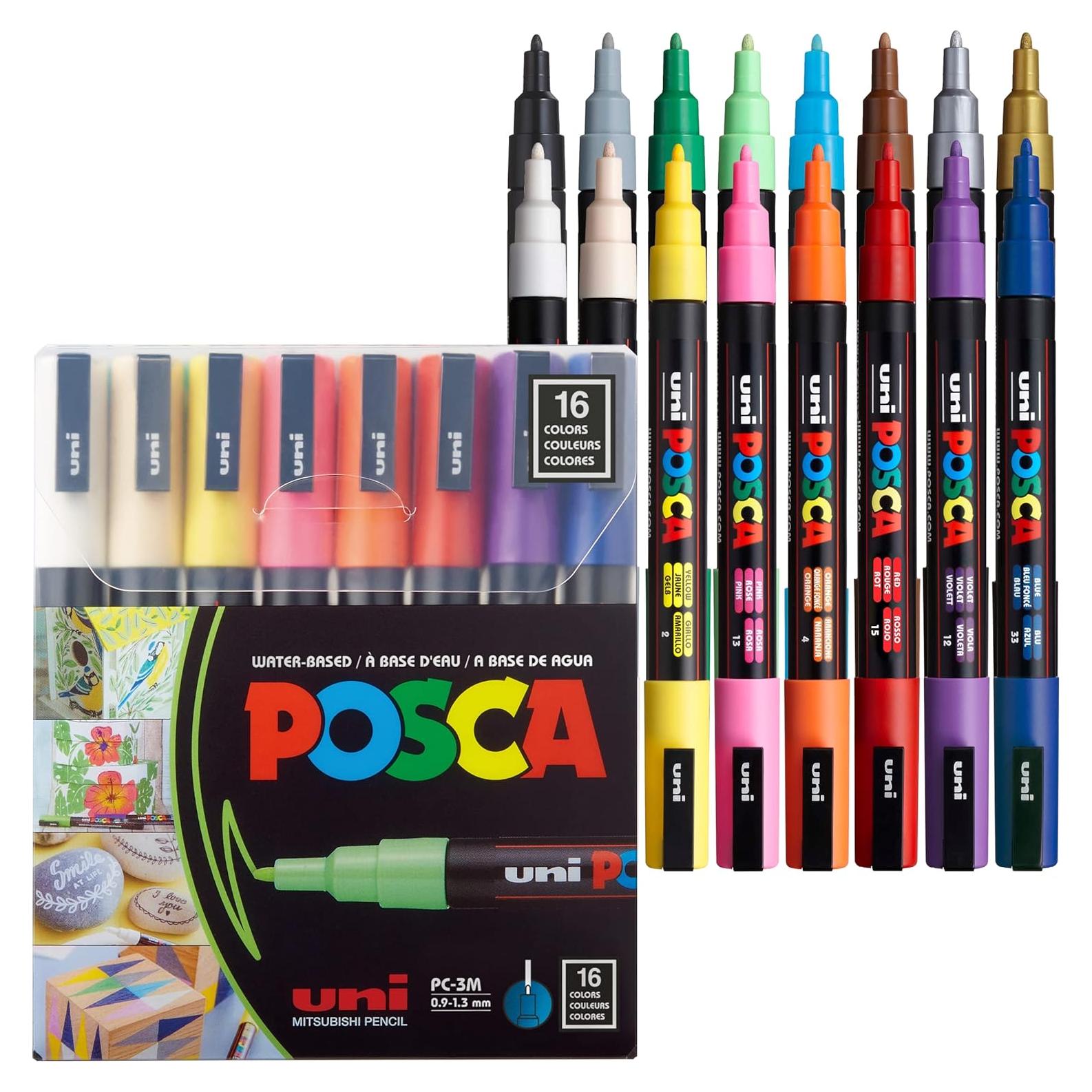 Juego de Marcadores Acrílicos Uni Posca PXPC3M16A, 16 Piezas