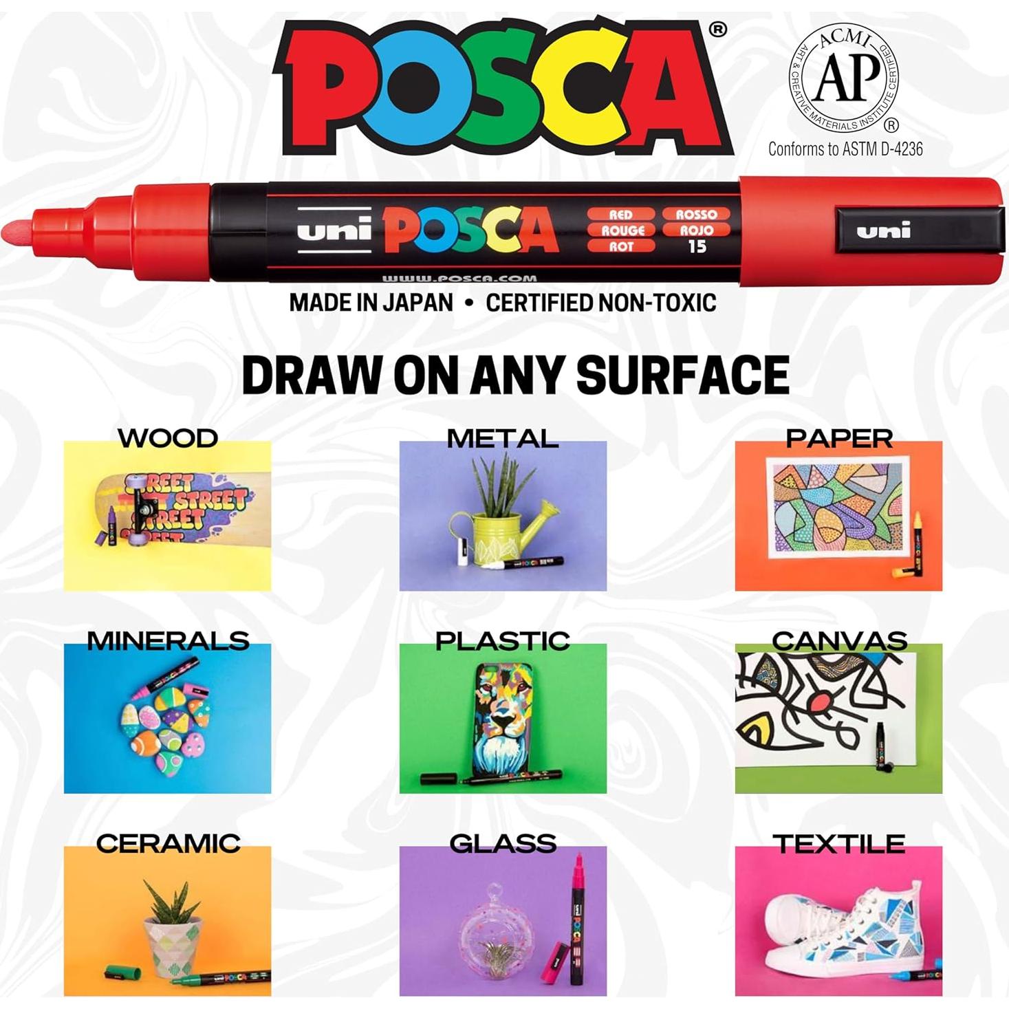 Juego de Marcadores Acrílicos Uni Posca PXPC3M16A, 16 Piezas