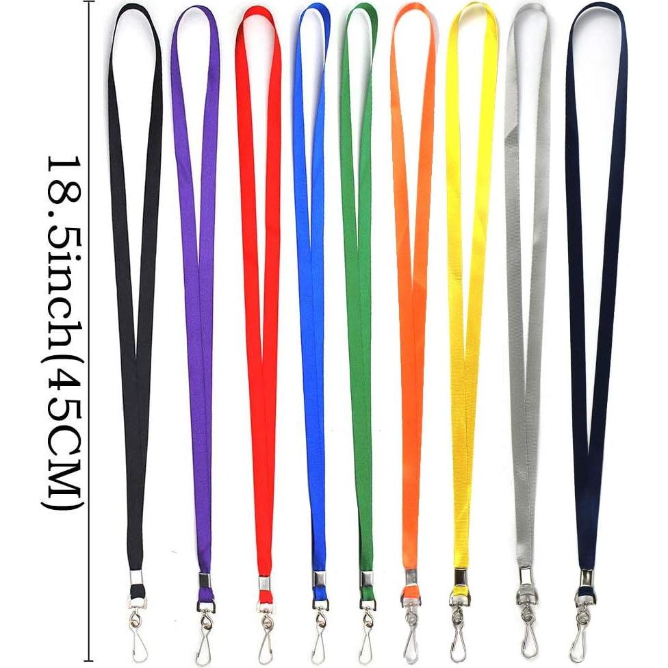 Cinta Lanyard Negra Beebel 50 Paquetes con Gancho Giratorio
