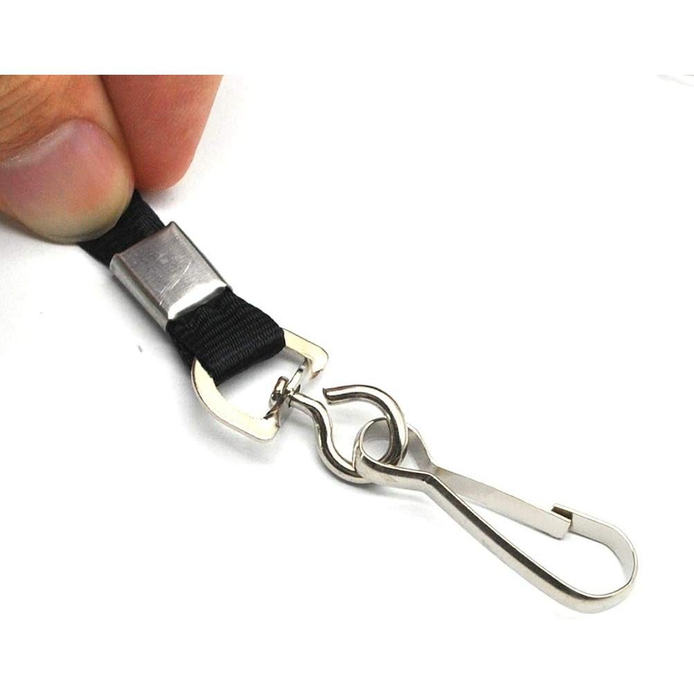 Cinta Lanyard Negra Beebel 50 Paquetes con Gancho Giratorio