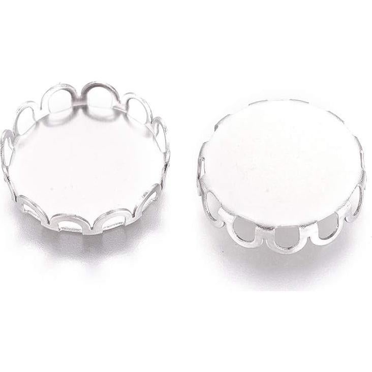 100 Copas Bezel Redondas Planas Craftdady 10mm Acero Inoxidable