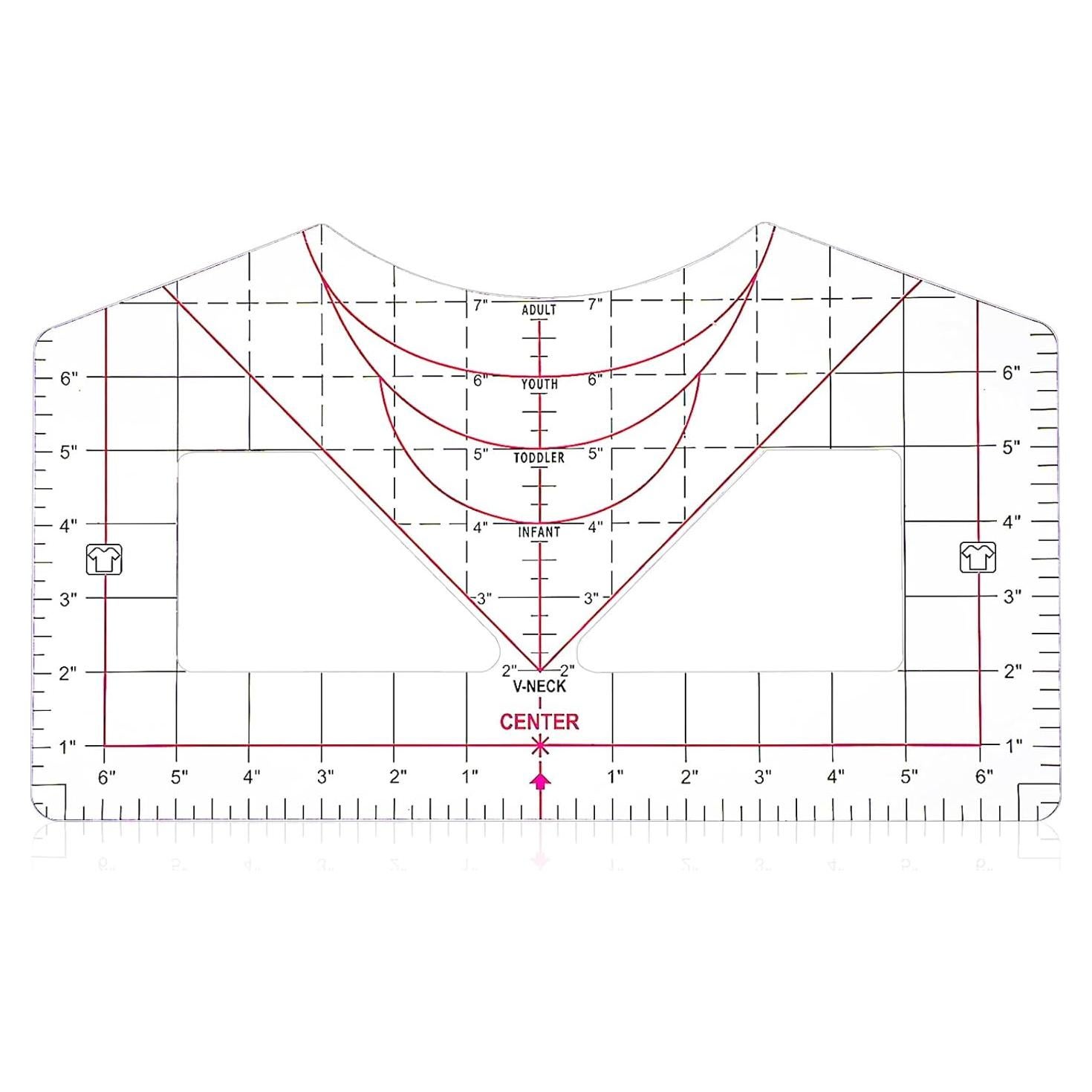 Regla de Alineación para Camisetas Wanmu 35.56x20.32cm PVC