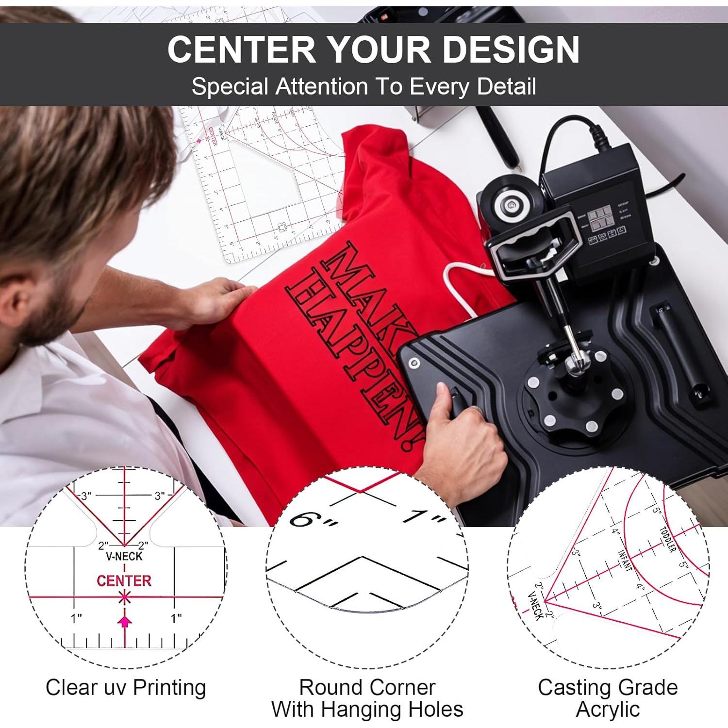 Regla de Alineación para Camisetas Wanmu 35.56x20.32cm PVC