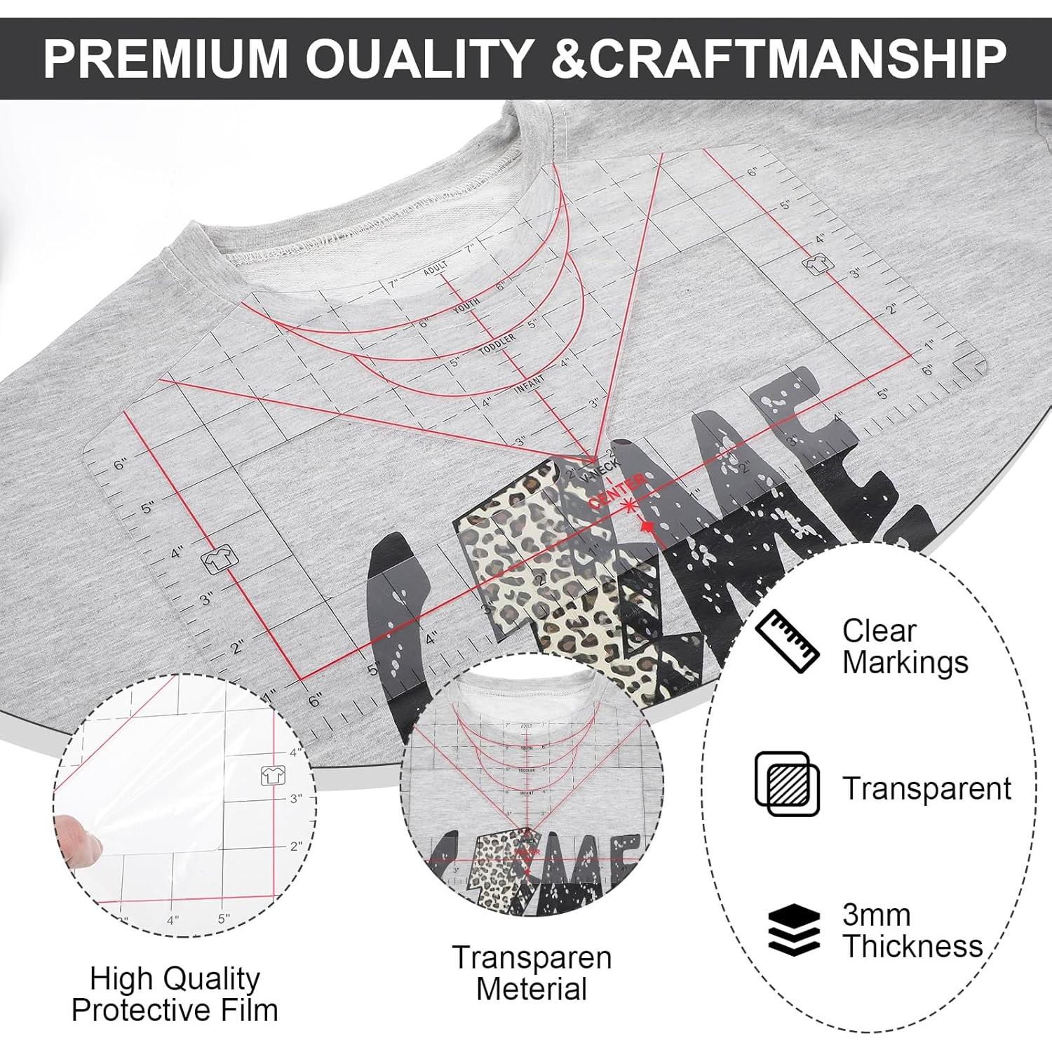 Regla de Alineación para Camisetas Wanmu 35.56x20.32cm PVC