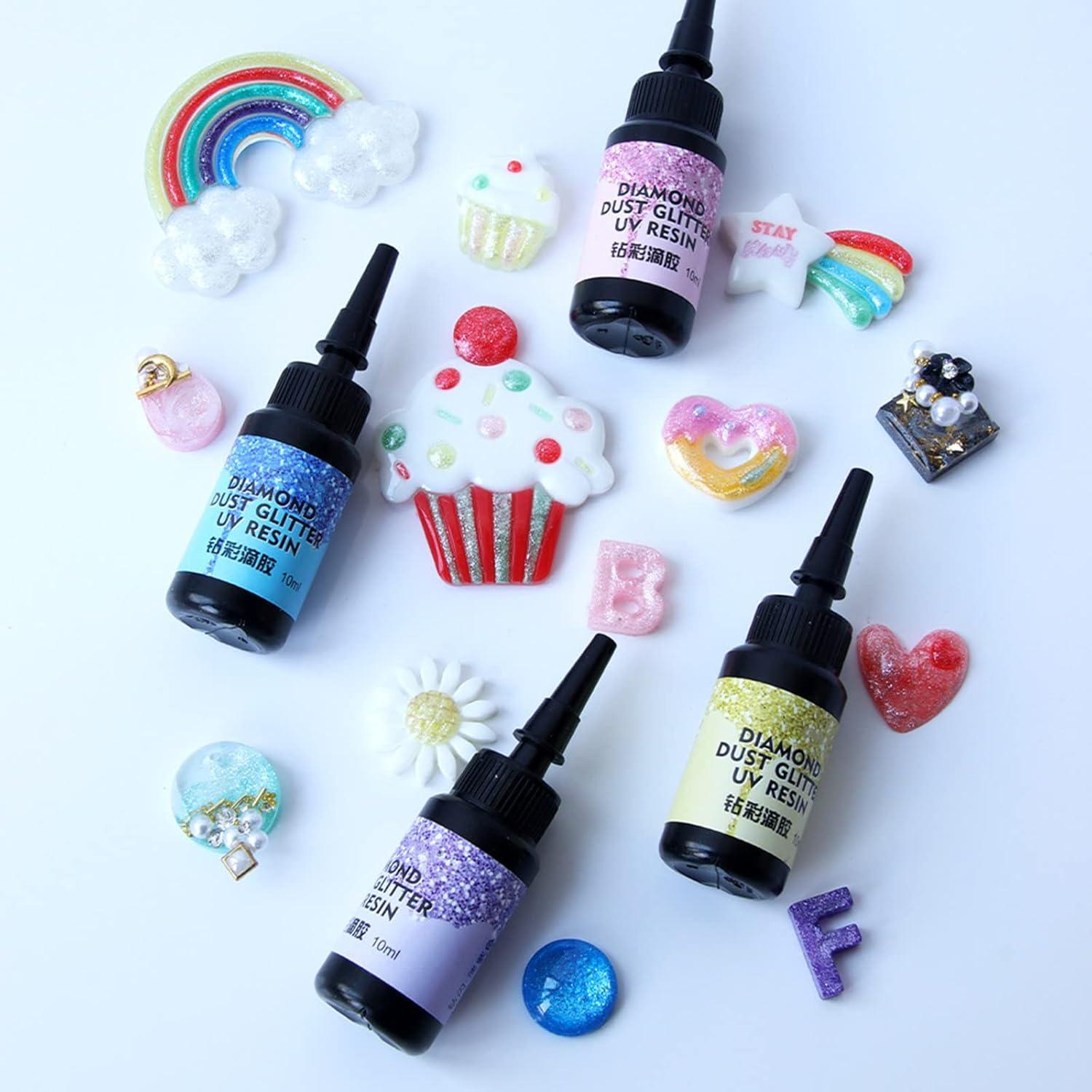 Resina UV Colorida Sin Olor Brillo Diamante DIYcraft 24 Colores 10ml