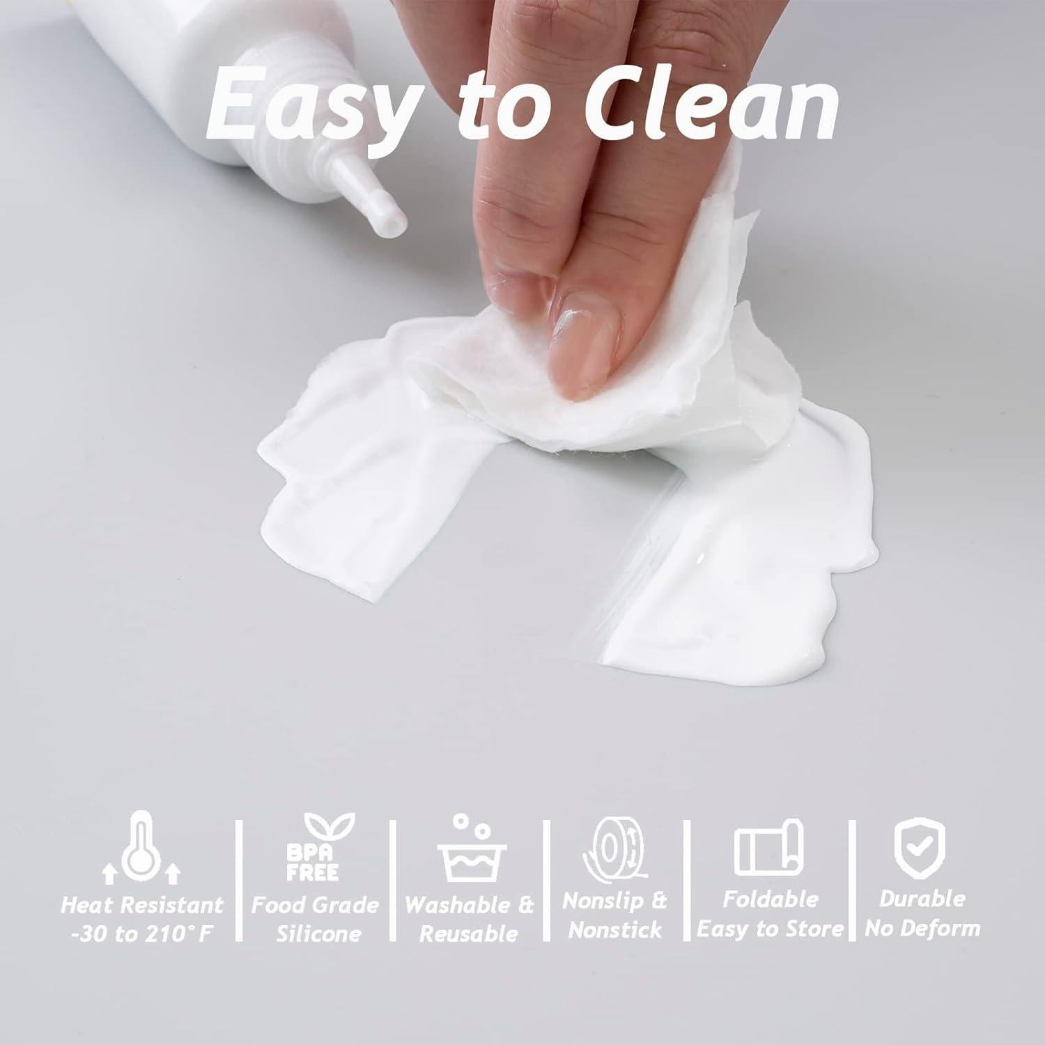 SAPID Extra Large 32"x24" Silicone Painting Mat with Raised Edges, NonStick Silicone Craft Mat for Resin Casting, Silicon Art Mat for Kids, Creator, Silicone Mats for Crafts, Clay, DIY, Gray