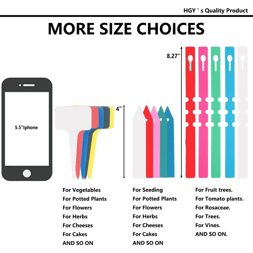 100 Etiquetas de Jardín Reutilizables DaTpuik Tipo T Negras