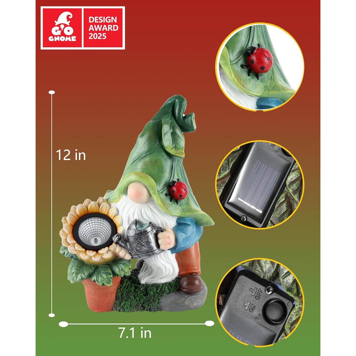 Regadera de Jardín Solar GoGnome 30 cm con Luces LED