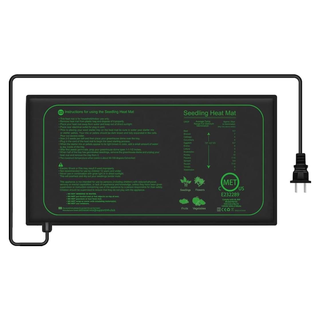 Almohadilla Térmica 21W Honghu para Plántulas 25.4x52.7cm