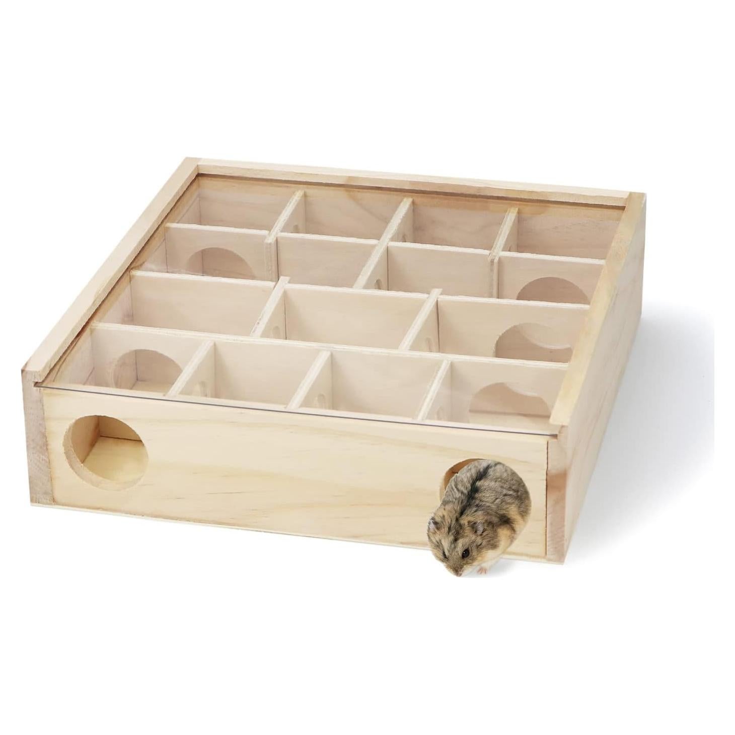 Maze de Madera Wontee para Hámster y Mascotas Pequeñas