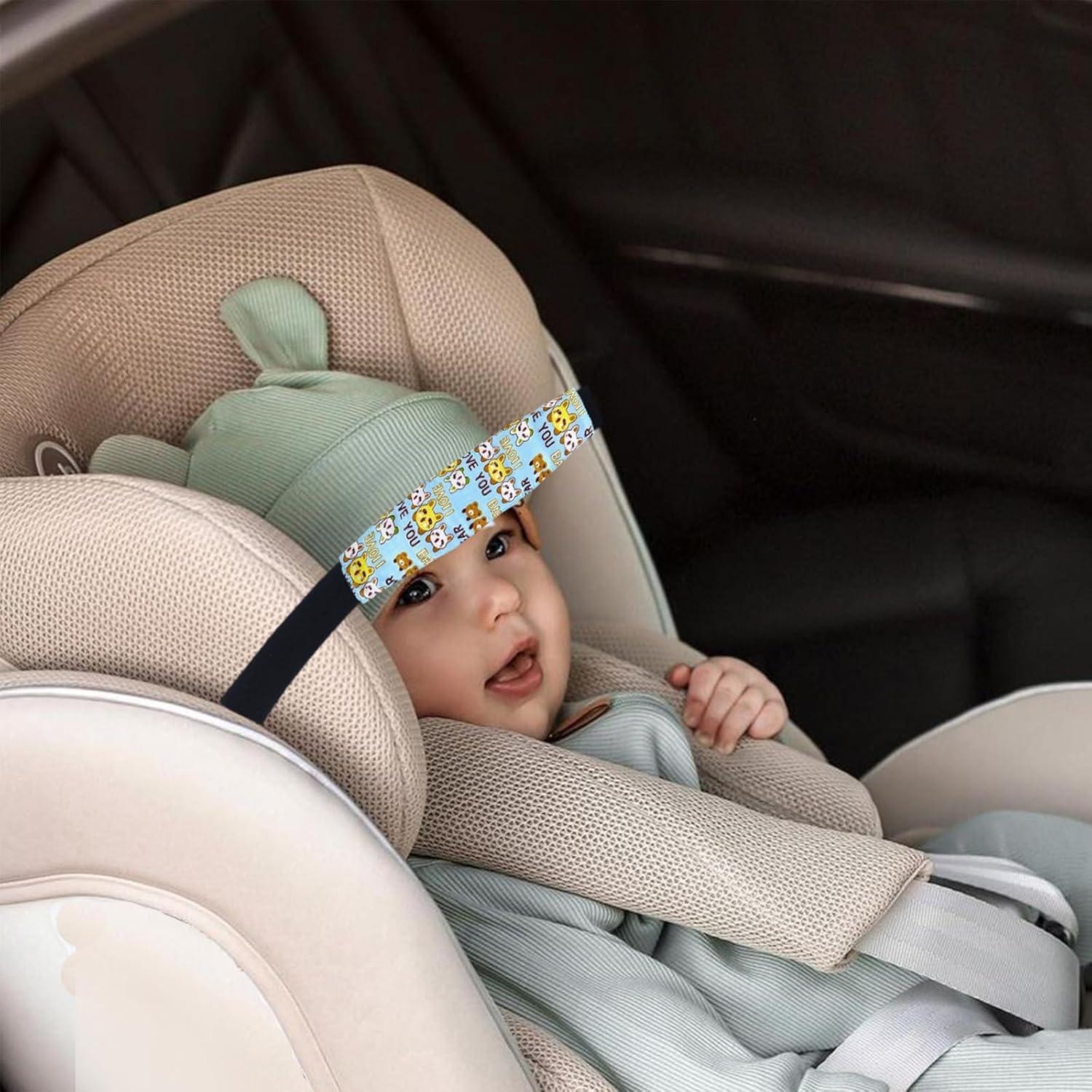 Banda de Soporte para Cabeza de Bebé 3 Pcs - Algodón Azul