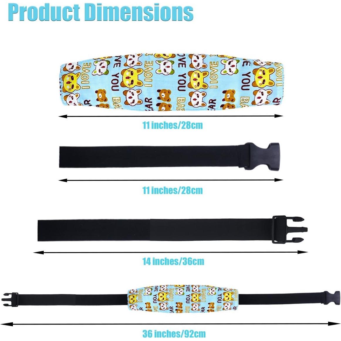 Banda de Soporte para Cabeza de Bebé 3 Pcs - Algodón Azul