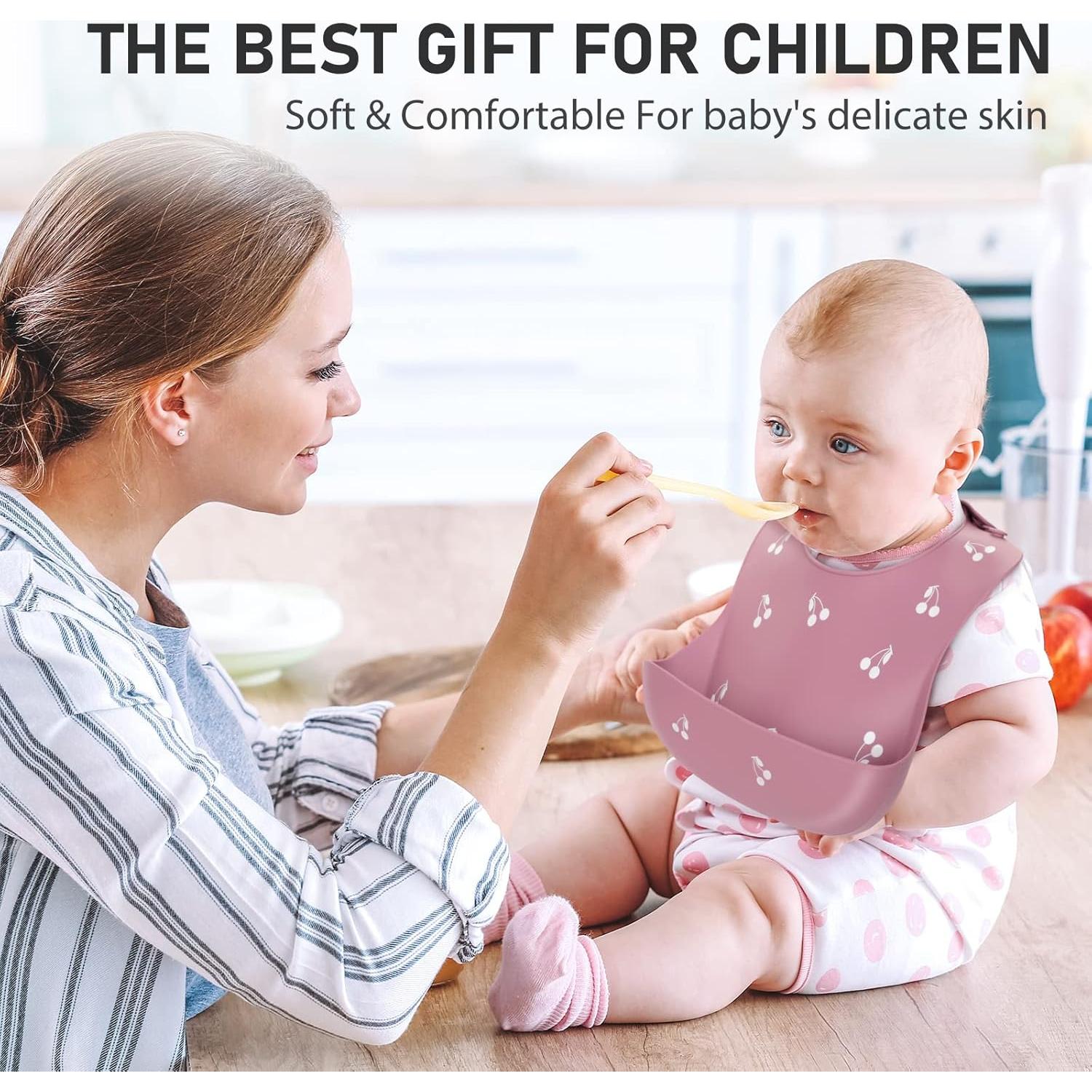 Baberos de Silicona ME.FAN Ajustables Set de 2 para Bebés