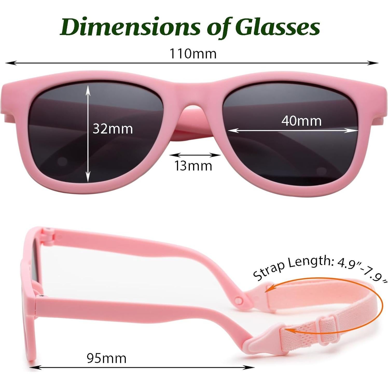 Gafas de sol polarizadas BOBLUEON para bebés 0-24 meses