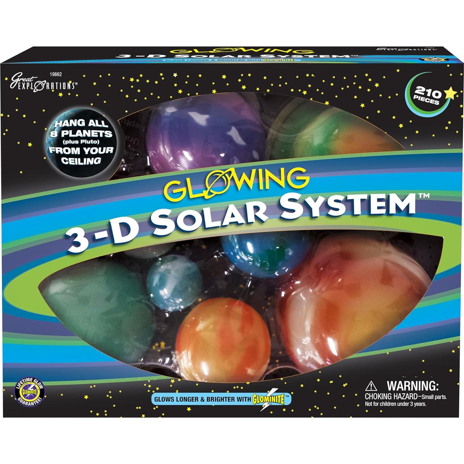 Kit Colgante Sistema Solar 3D Grandes Exploraciones - Brilla en la Oscuridad