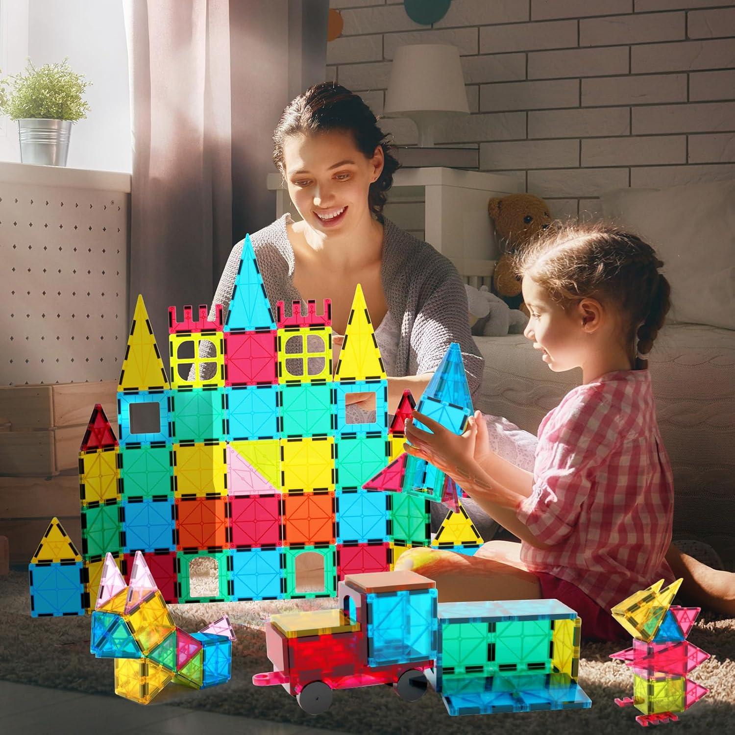 Set de Bloques Magnéticos Jasonwell 65 Piezas Juguete Educativo