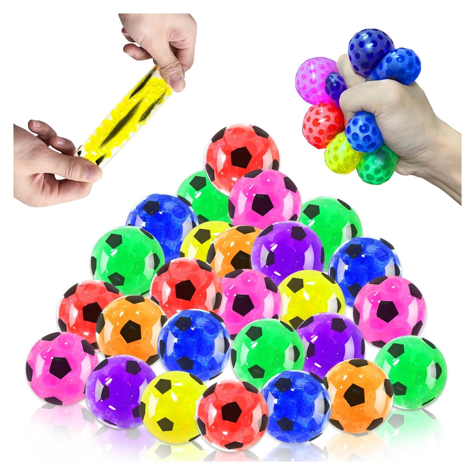 Paquete de 28 Pelotas Antiestrés AMENON Fútbol Coloridas