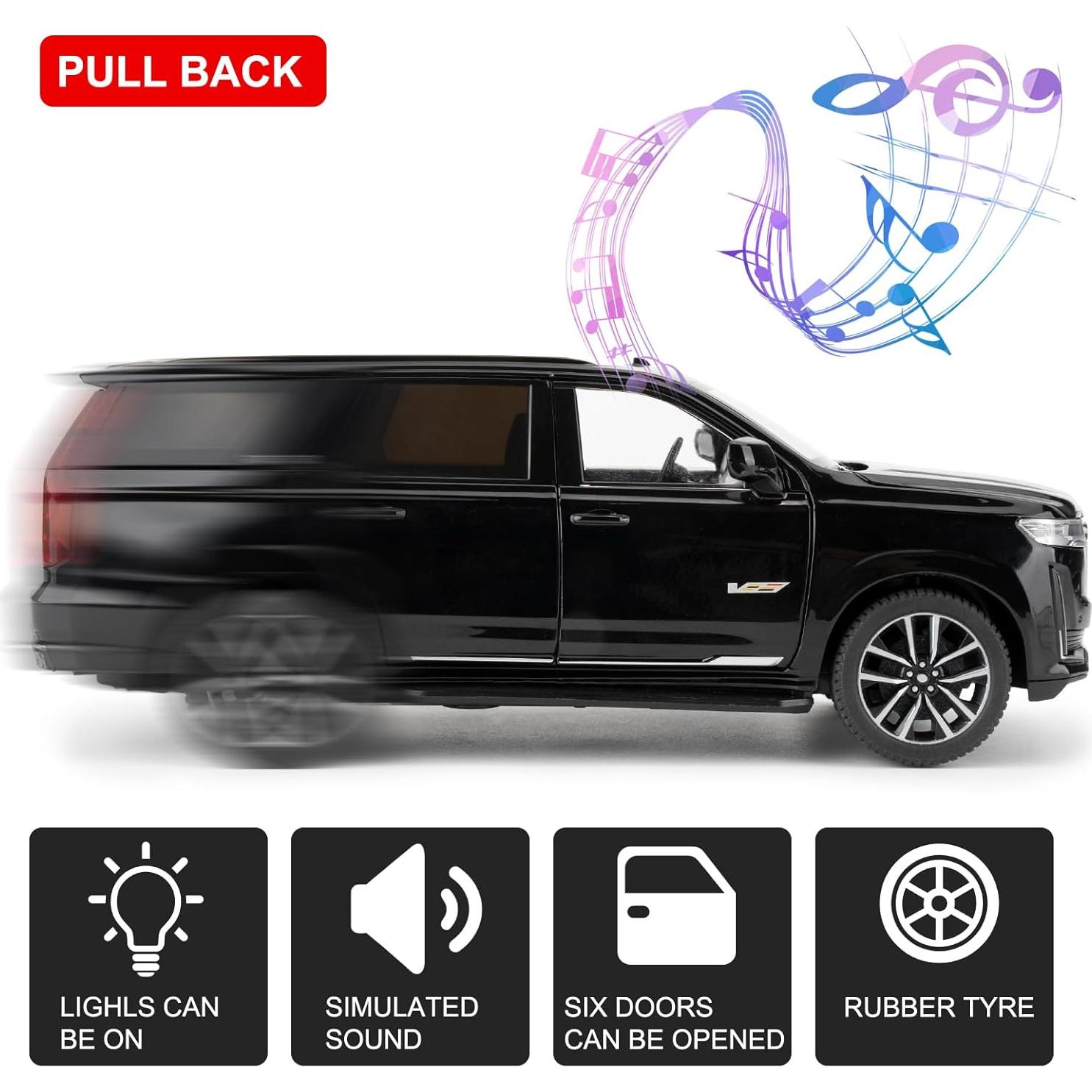 Coche de Juguete SUV Escalade 1:24 WAKAKAC con Sonido y Luz