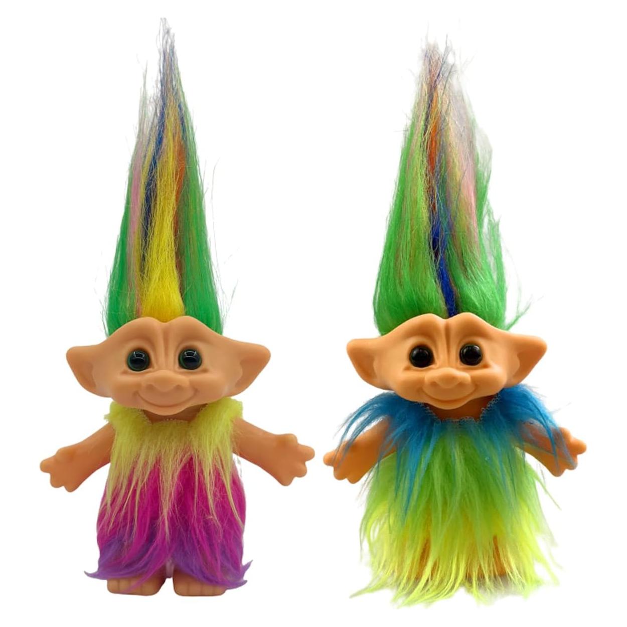 Set de 2 Muñecas Troll Vintage Yintlilocn 19 cm Coloridas