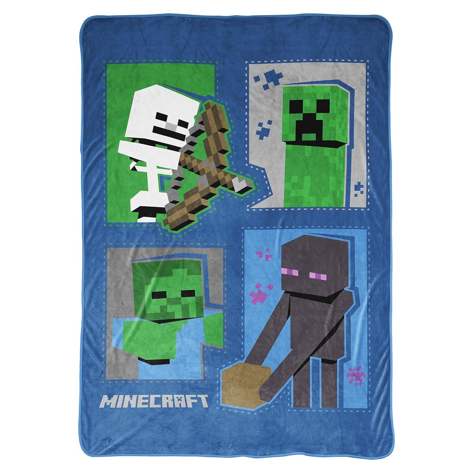 Manta de Forro Polar Jay Franco Minecraft 157x229 cm - Creeper, Zombie