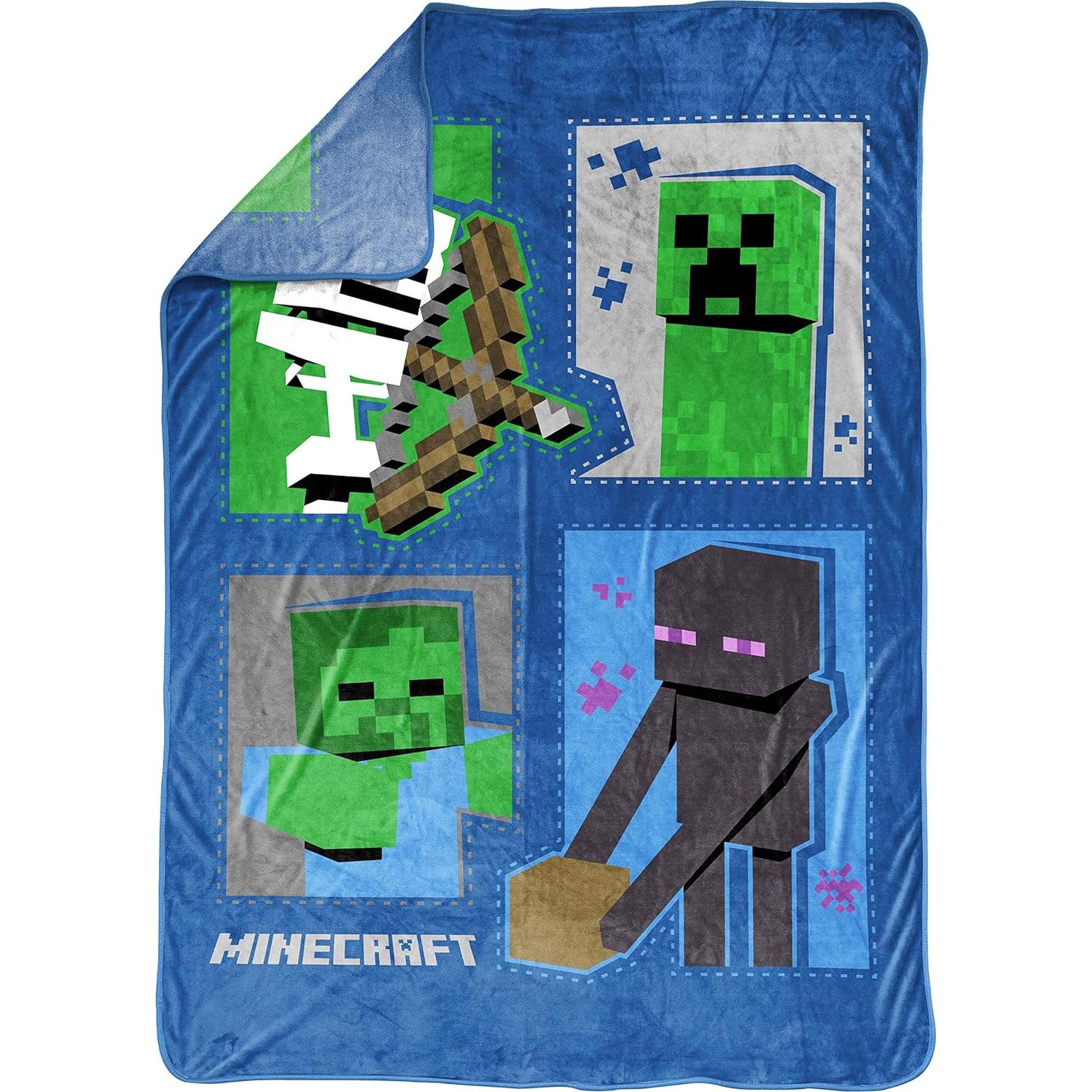 Manta de Forro Polar Jay Franco Minecraft 157x229 cm - Creeper, Zombie