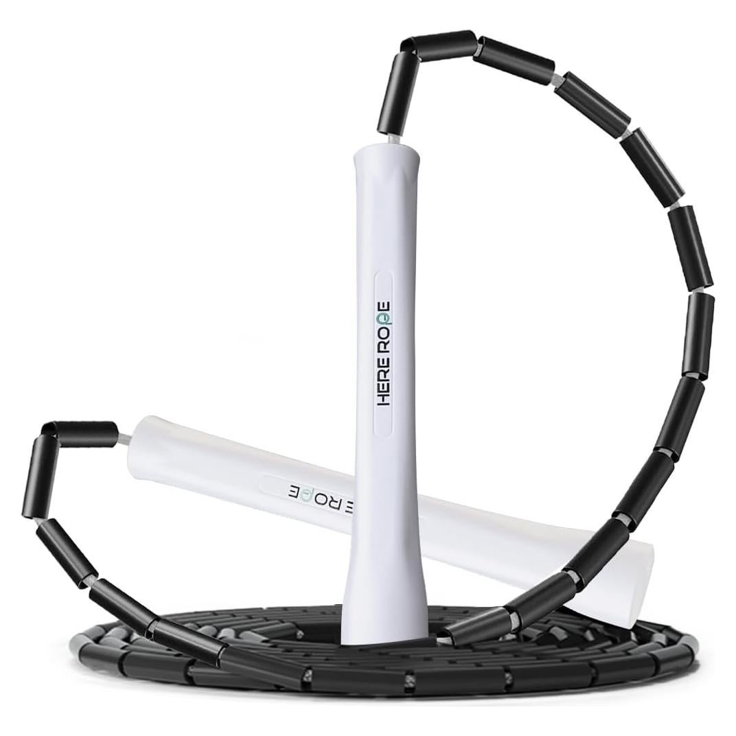 Cuerda de Salto Ajustable Genérico con Cuentas Negras 3.2m