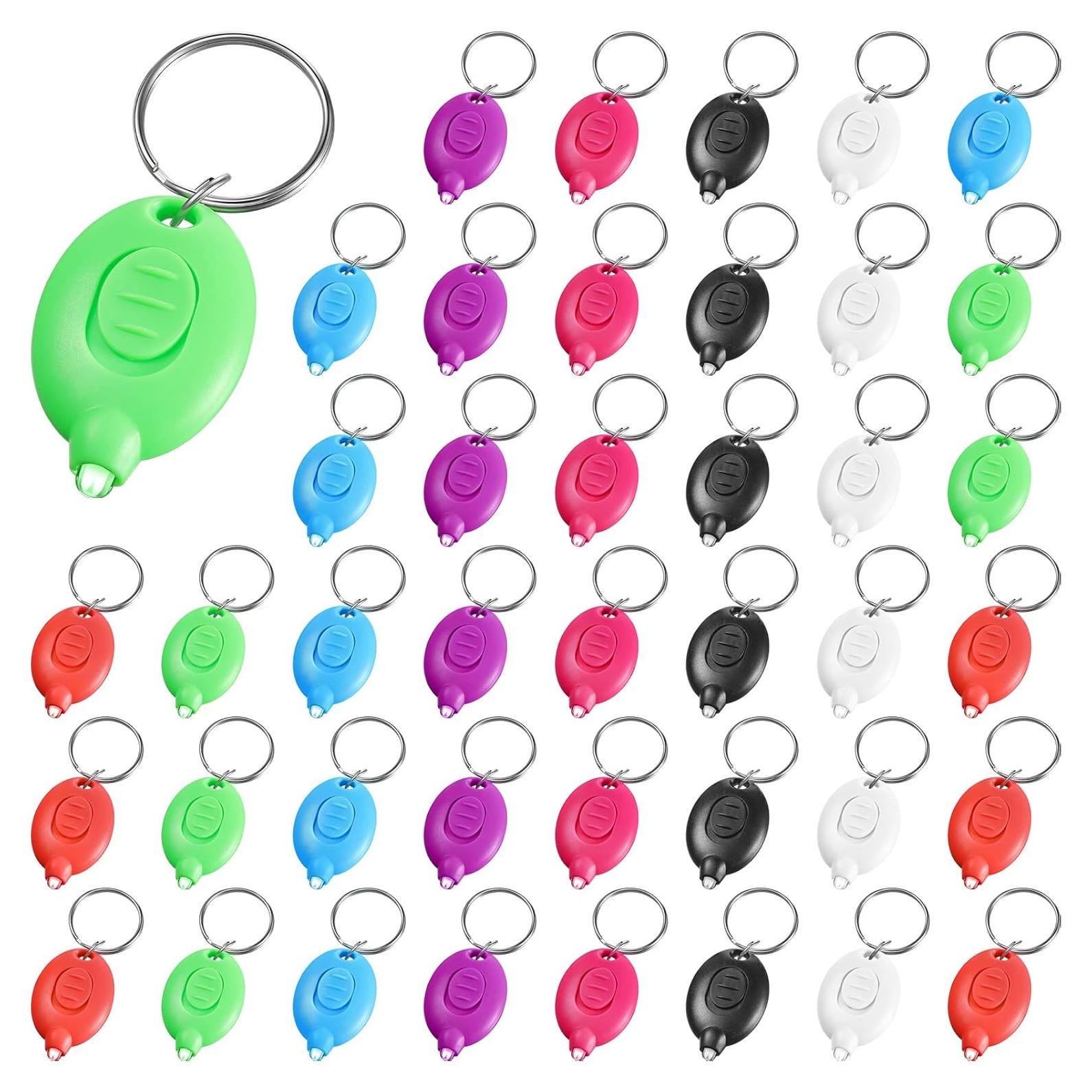 Hicarer 42 Mini Linternas LED de Llavero Multicolor 6.6 cm