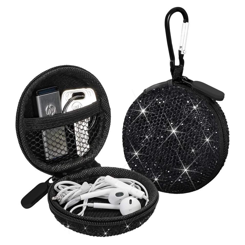 Funda para Auriculares SAVORI Negro con Rhinestone Brillante