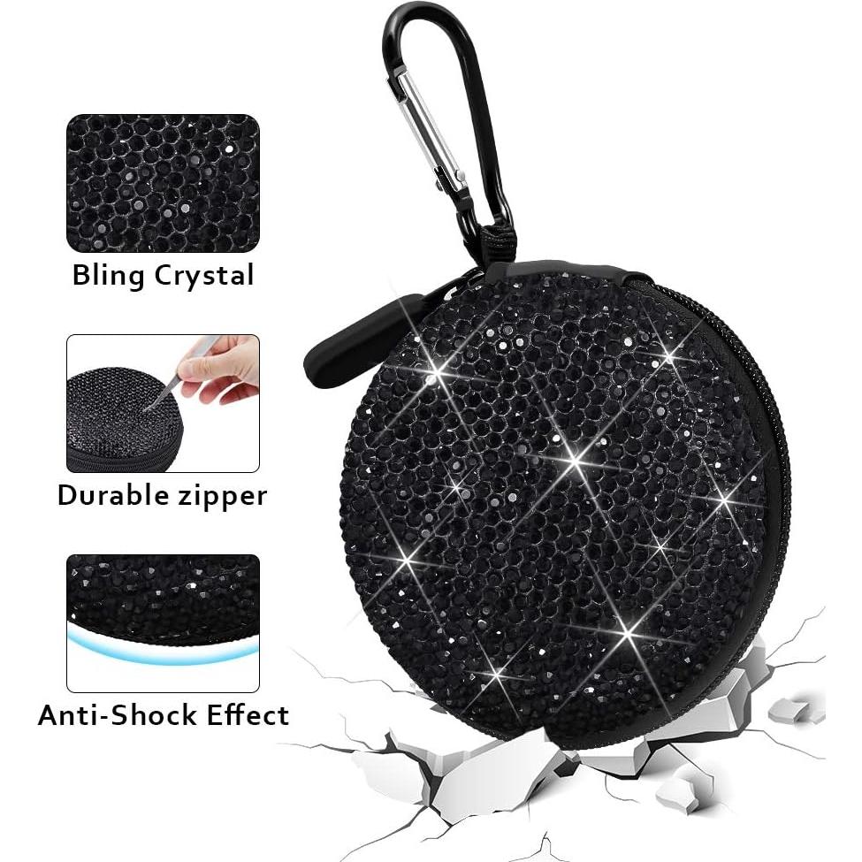 Funda para Auriculares SAVORI Negro con Rhinestone Brillante