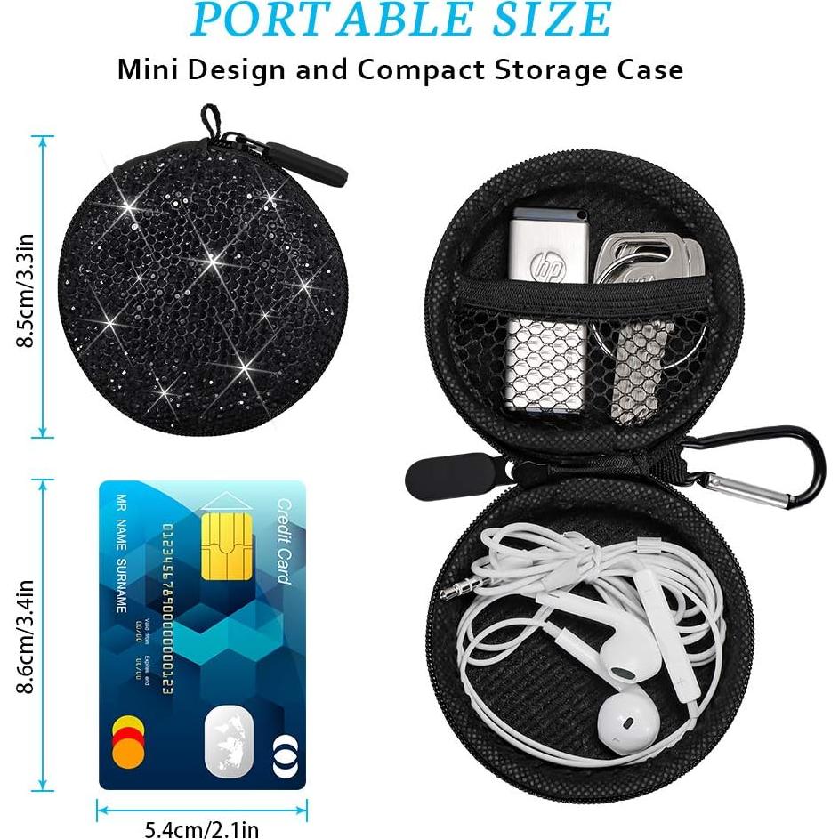 Funda para Auriculares SAVORI Negro con Rhinestone Brillante