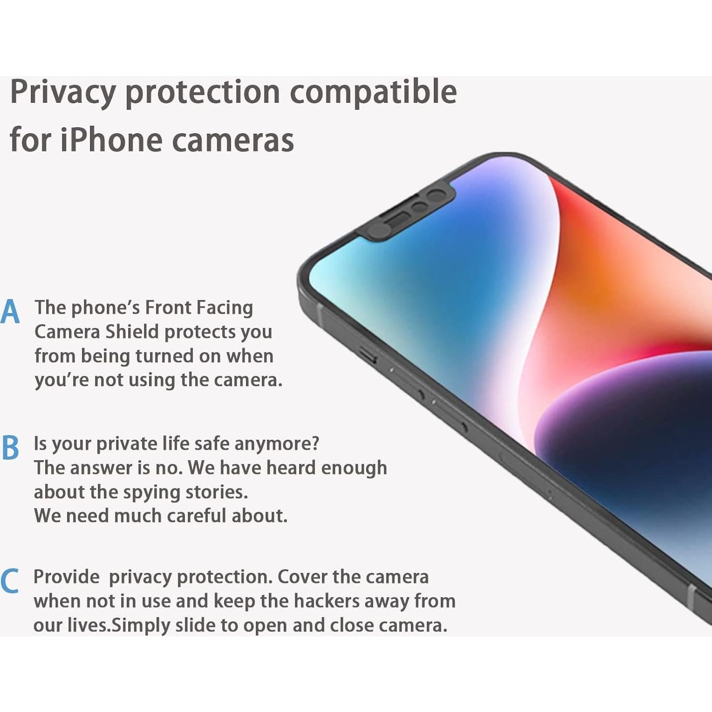 Cubierta de cámara frontal EYSOFT para iPhone 14/13 - Negro