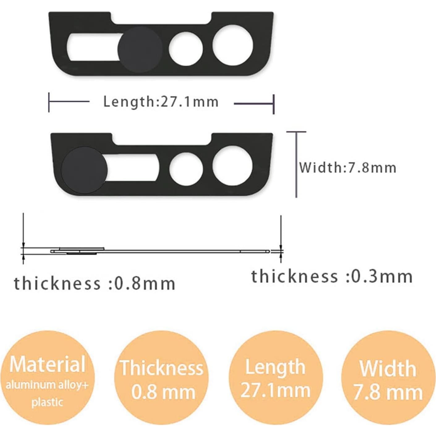 Cubierta de cámara frontal EYSOFT para iPhone 14/13 - Negro