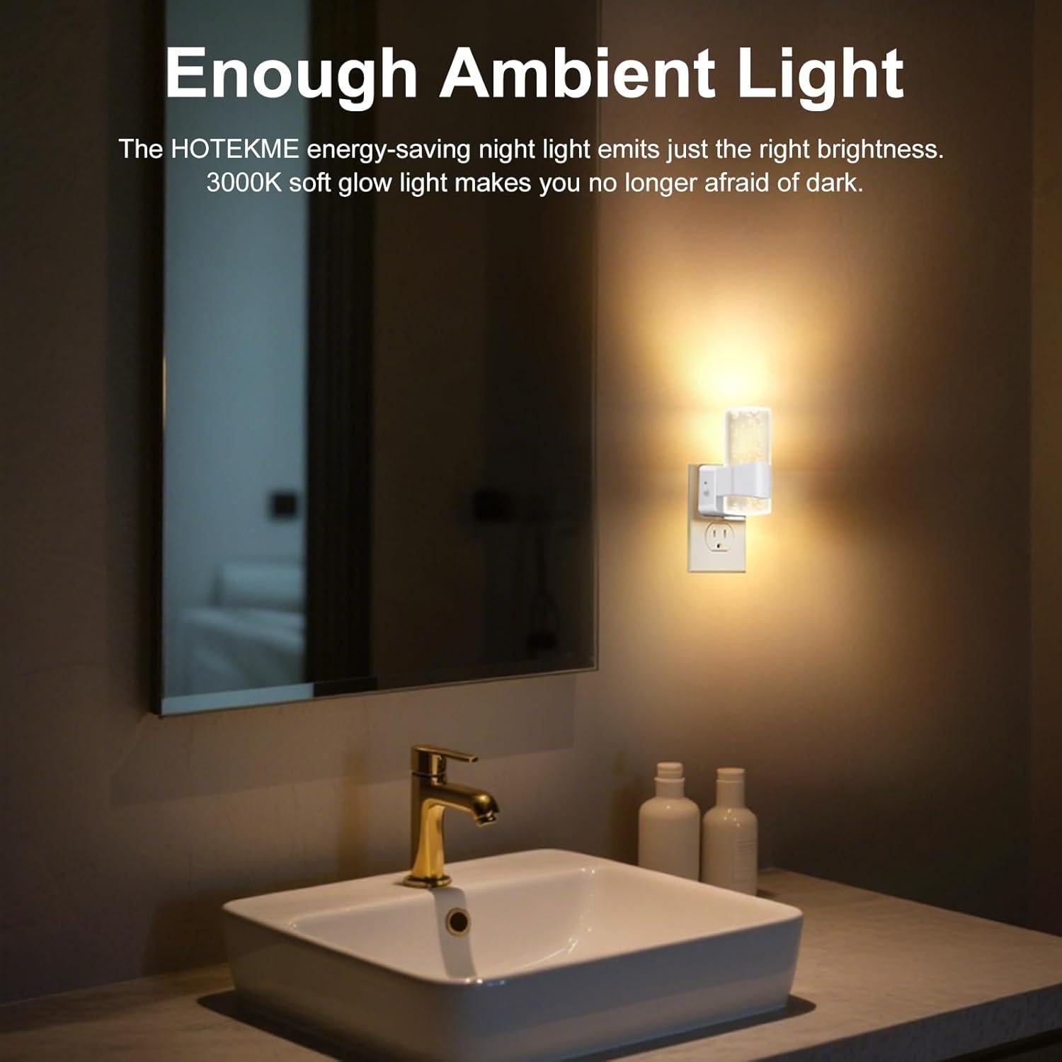 Luz Nocturna LED Regulable HOTEKME con Sensor Automático 3000K