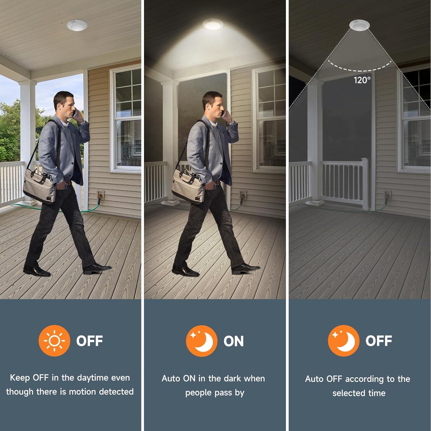 Luz de Techo LED ECOELER 16W con Sensor de Movimiento 19cm