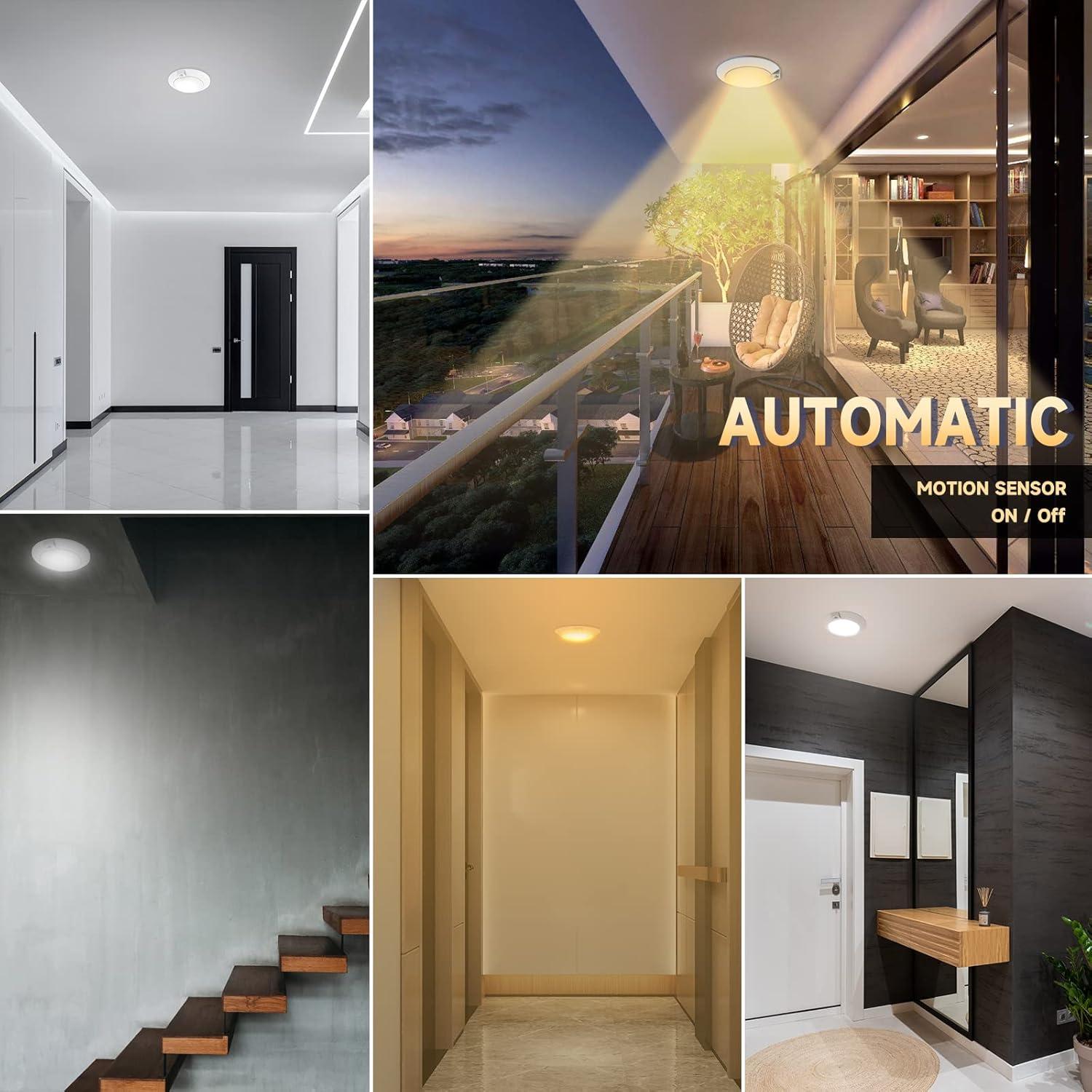 Luz de Techo LED ECOELER 16W con Sensor de Movimiento 19cm