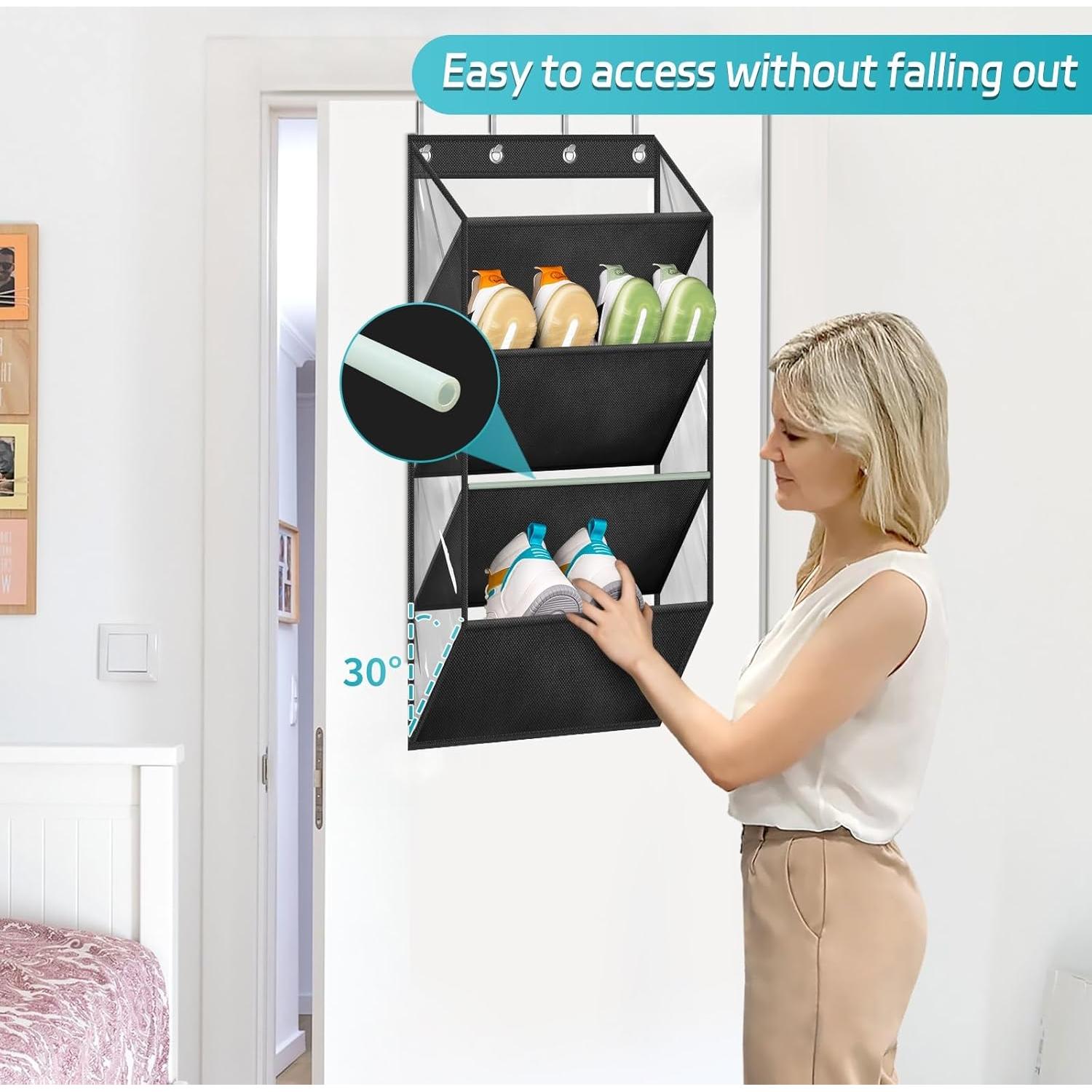 Organizador de Zapatos Colgante AOODA 4 Niveles Negro 76 cm