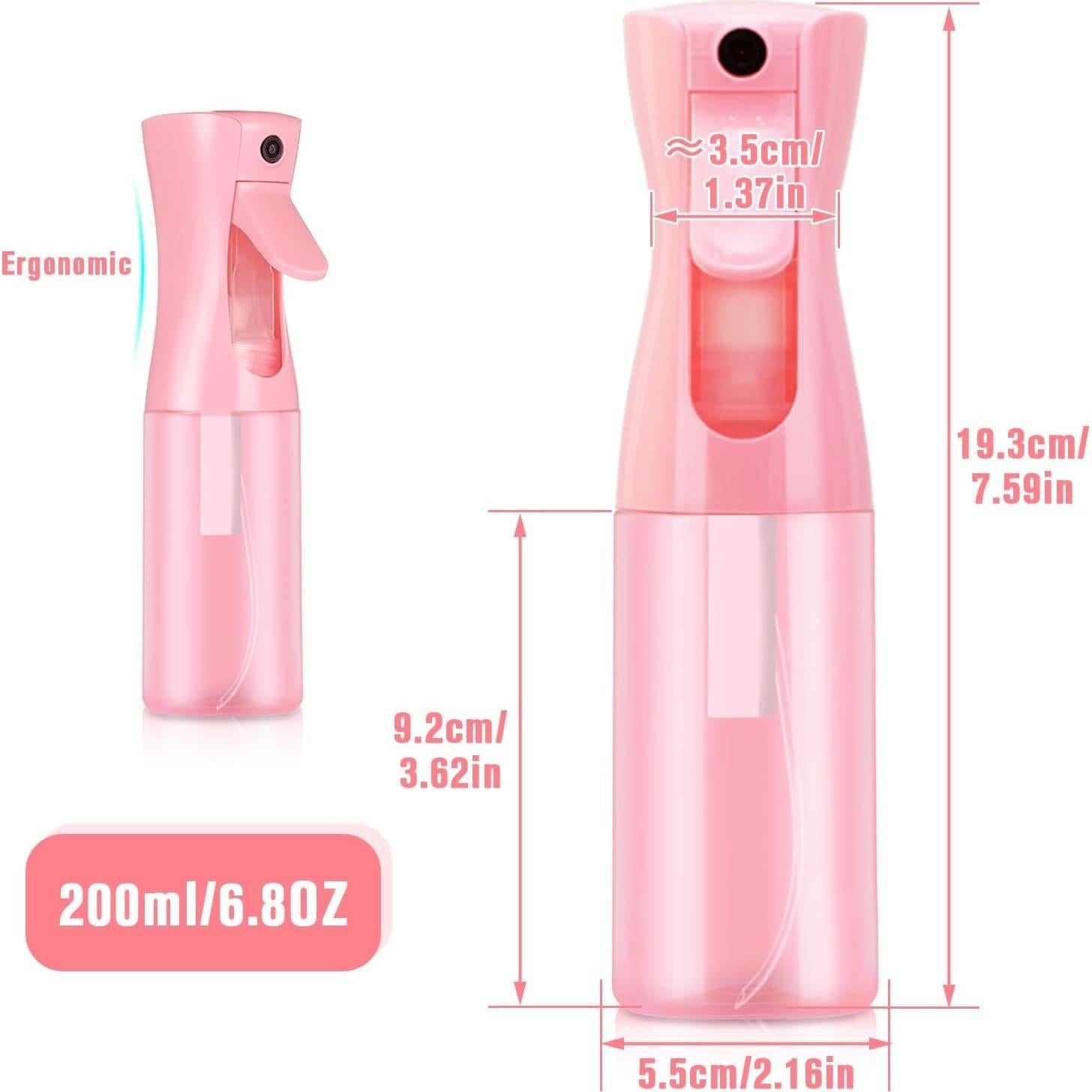 Botella de Spray Continua Leaflai 200ml Rosa para Cabello y Hogar